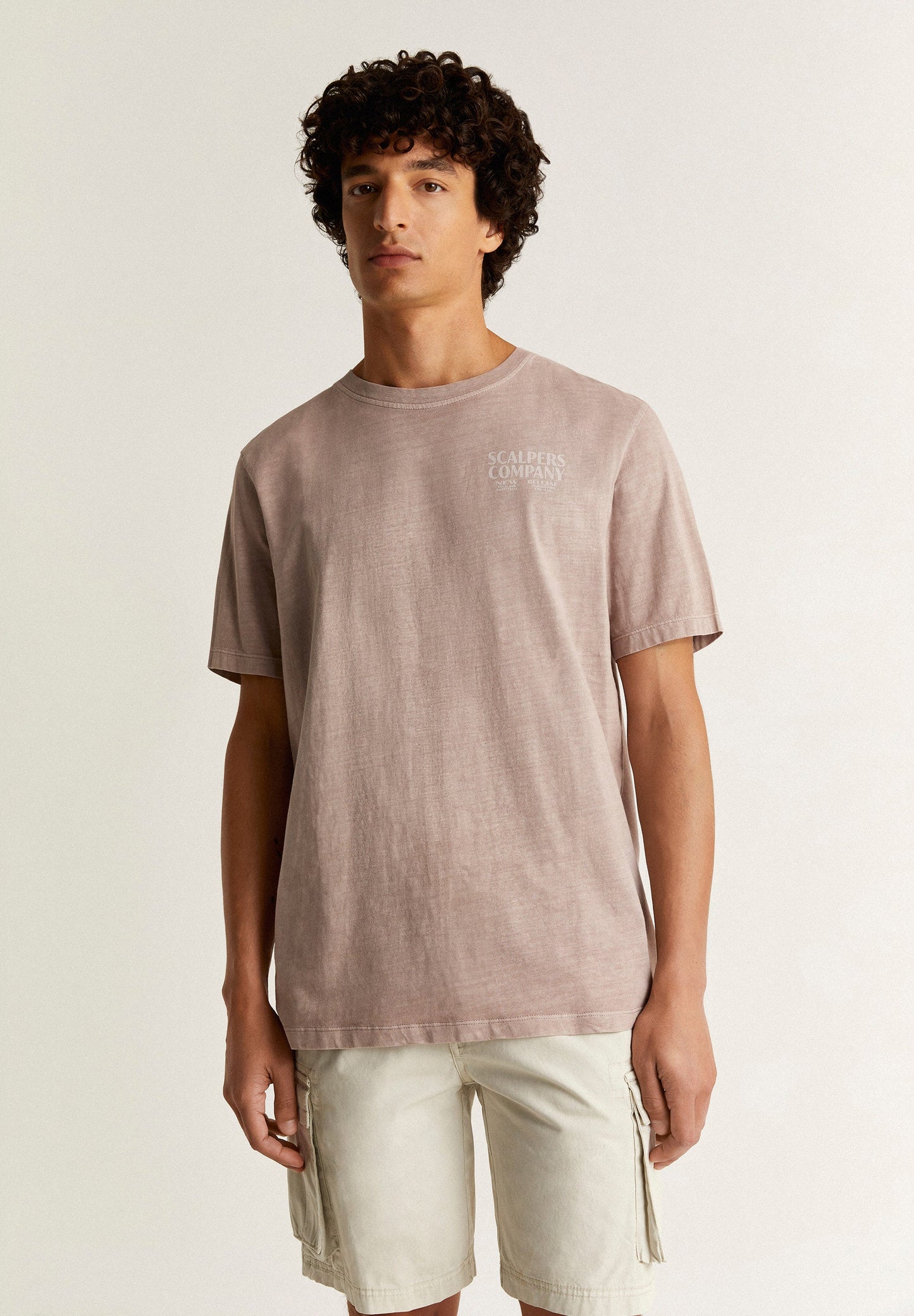 FADED EFFECT T-SHIRT WITH LOGO PRINT