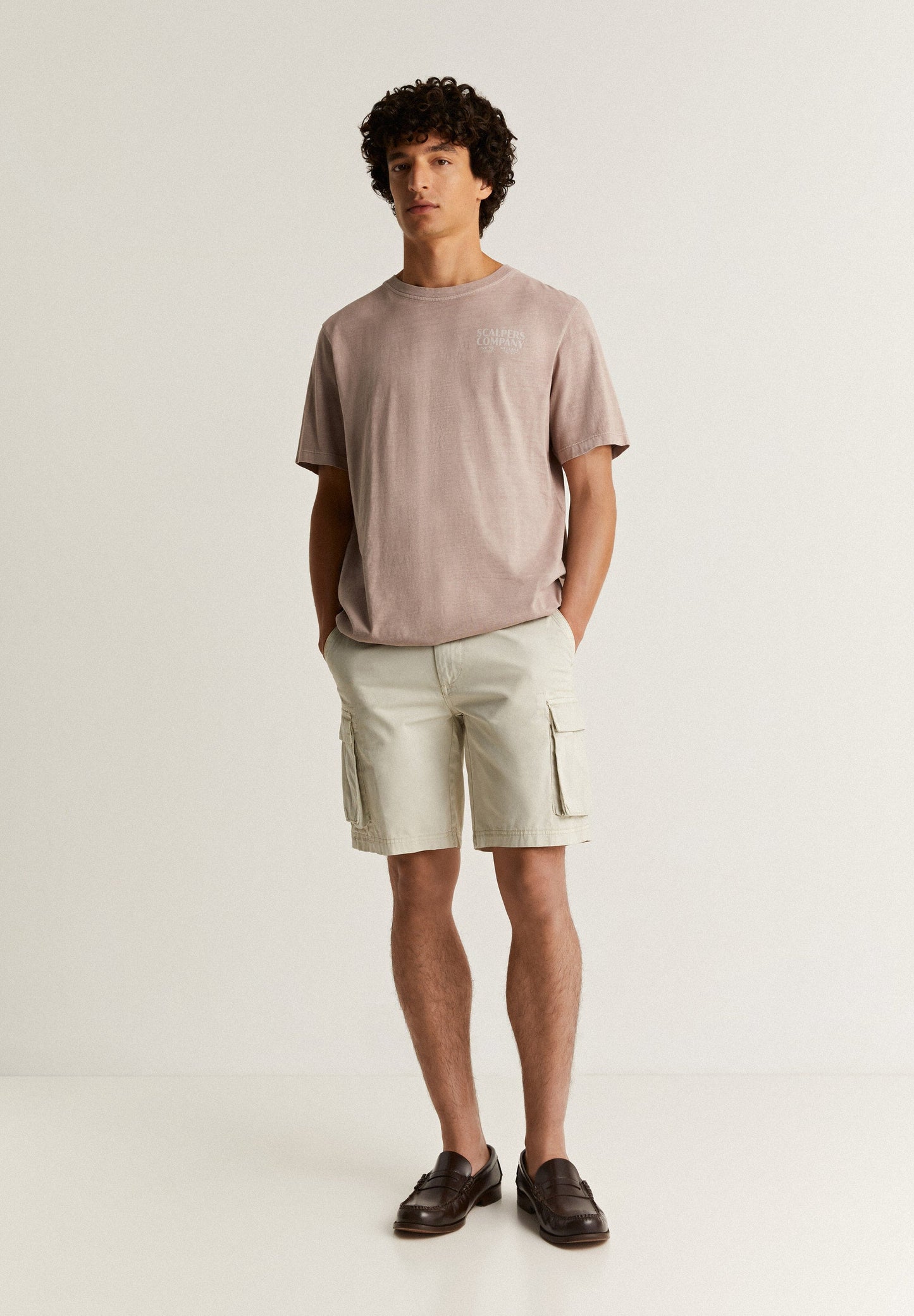 FADED EFFECT T-SHIRT WITH LOGO PRINT