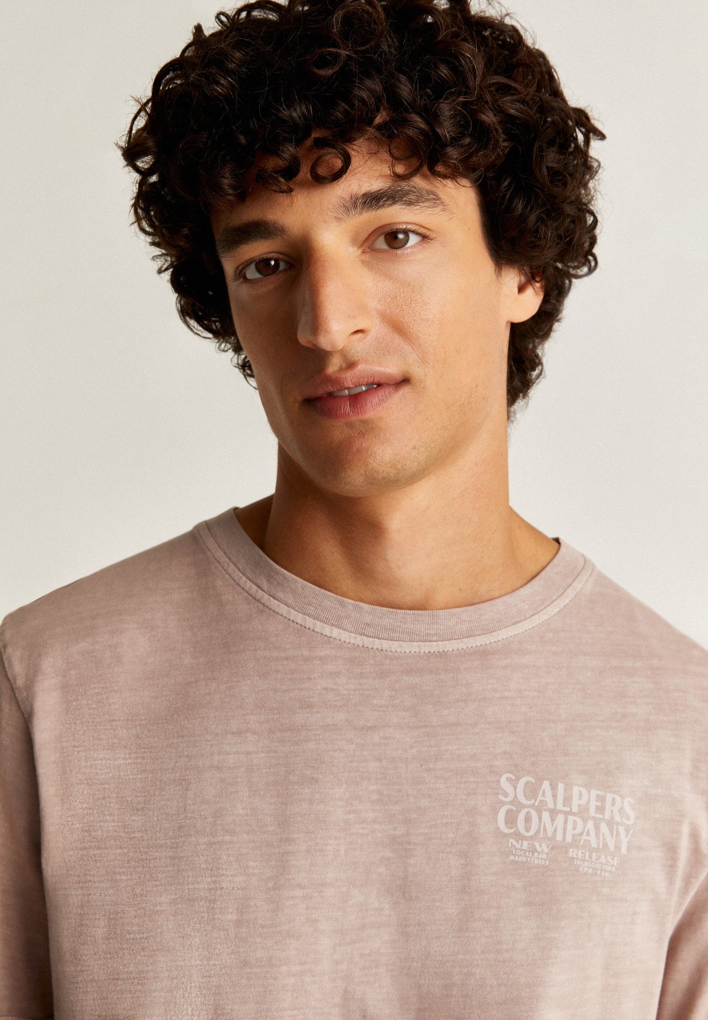 FADED EFFECT T-SHIRT WITH LOGO PRINT