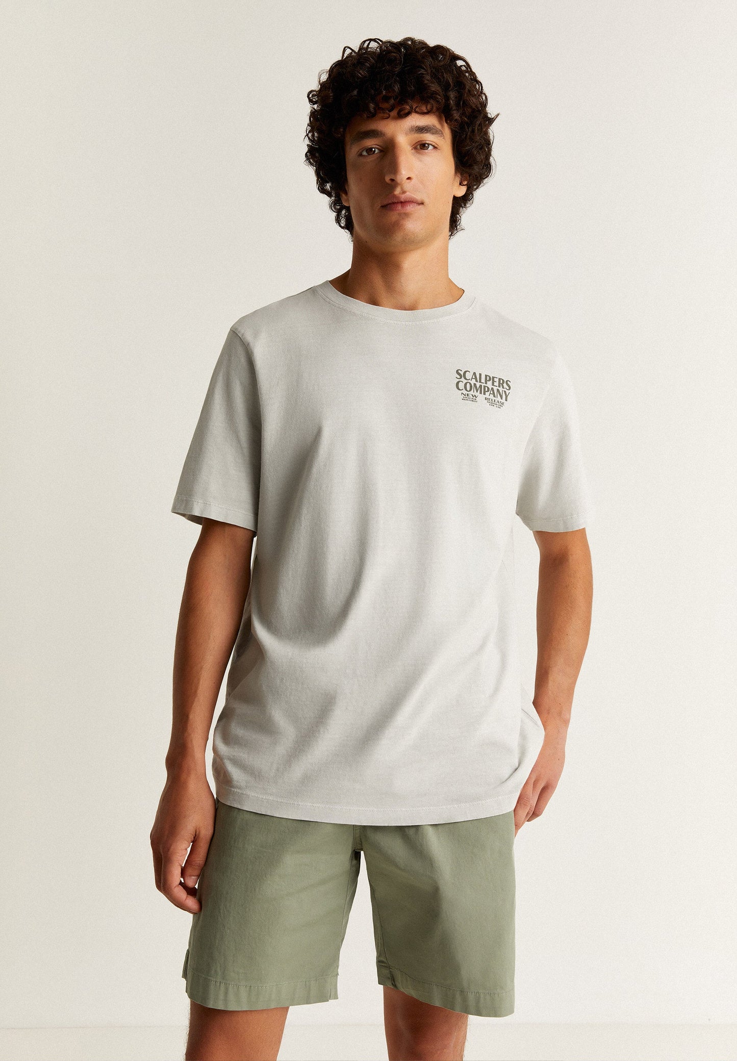 FADED EFFECT T-SHIRT WITH LOGO PRINT