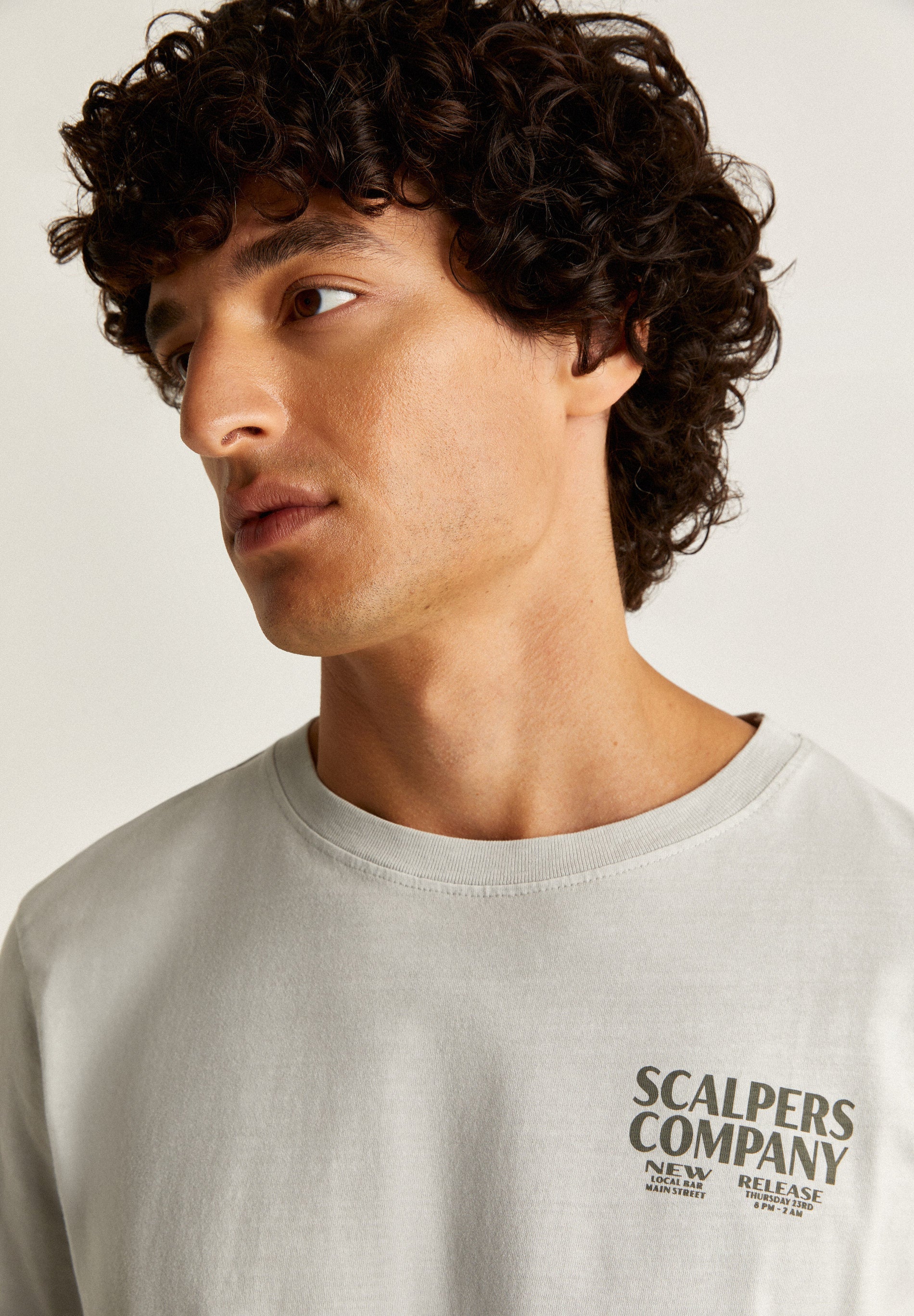 FADED EFFECT T-SHIRT WITH LOGO PRINT