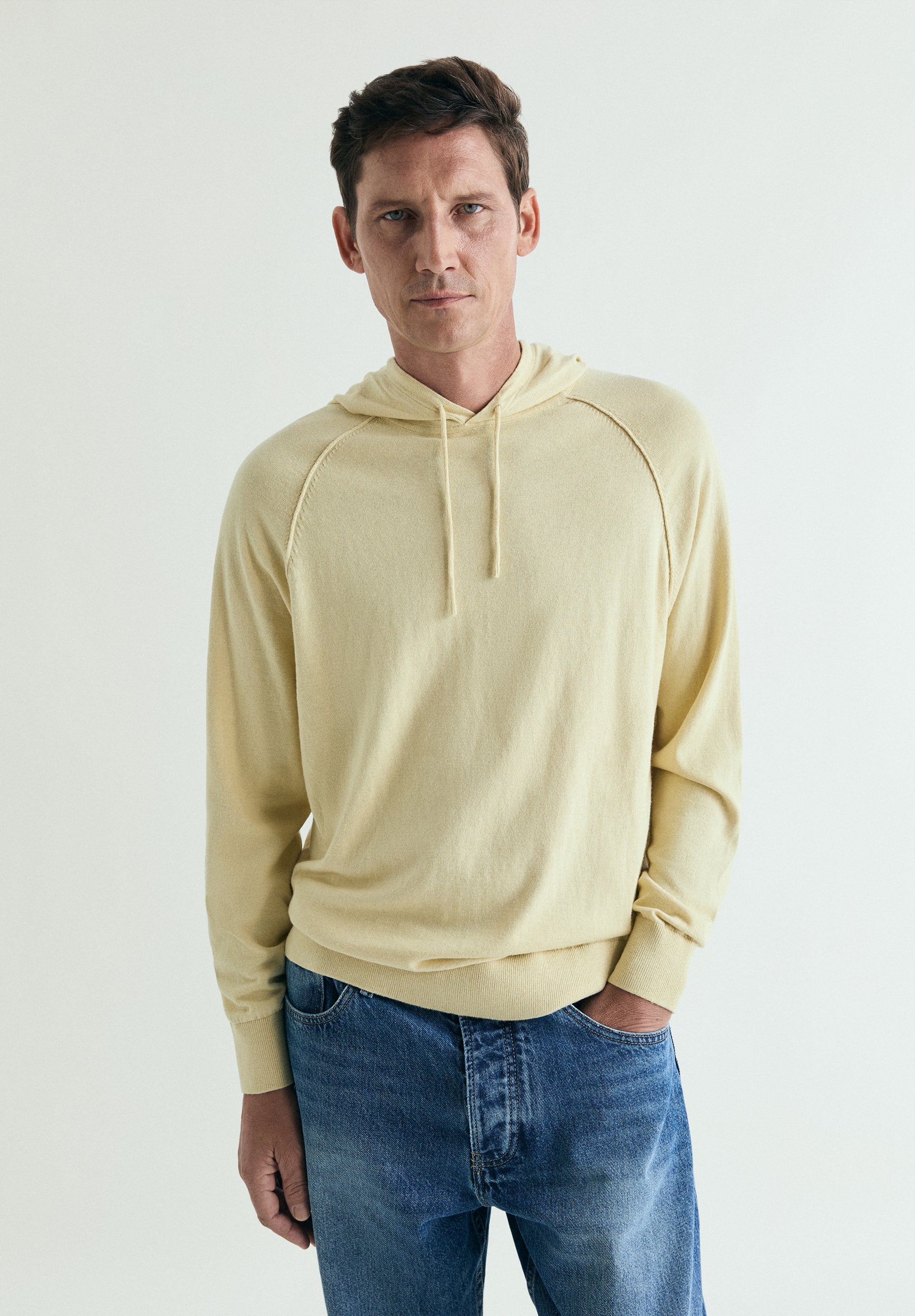 FELPA CON CAPPUCCIO TRICOT