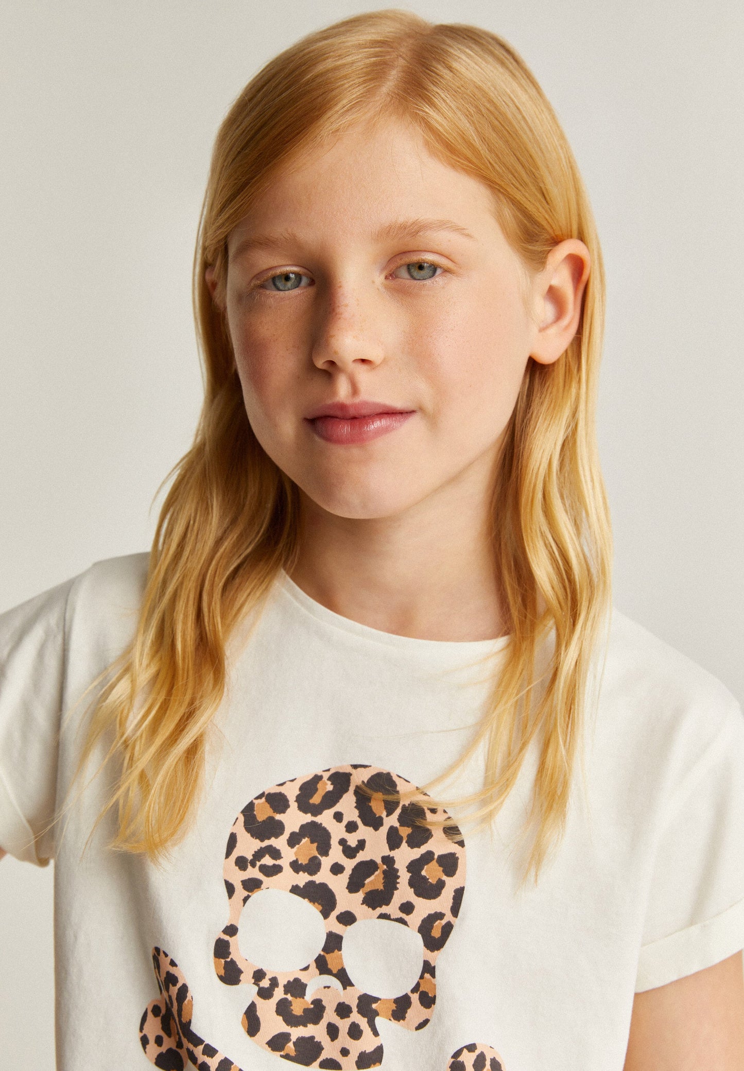 ANIMAL PRINT SKULL T-SHIRT