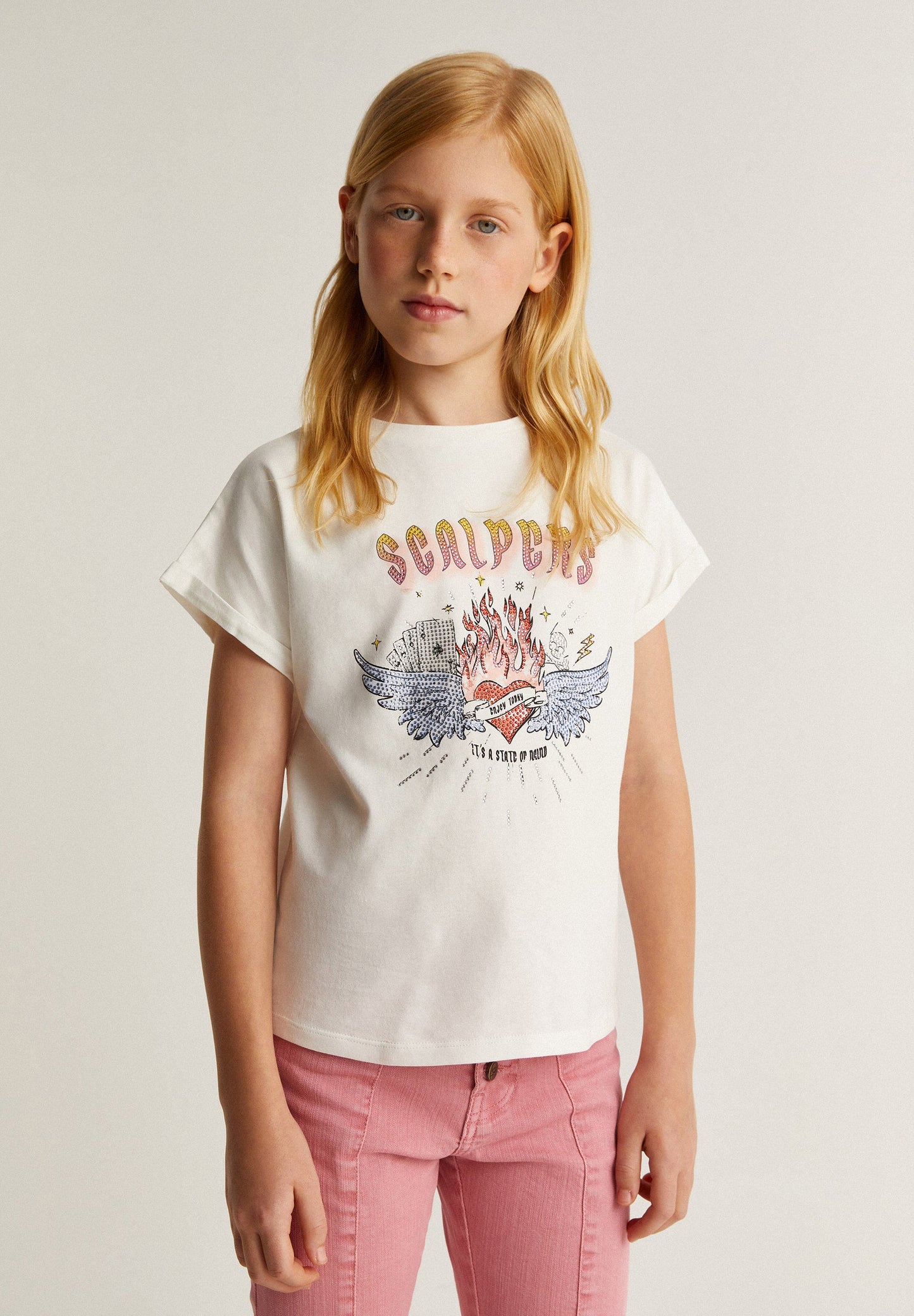 T-SHIRT LOGO IMPRIMÉ CRISTAUX