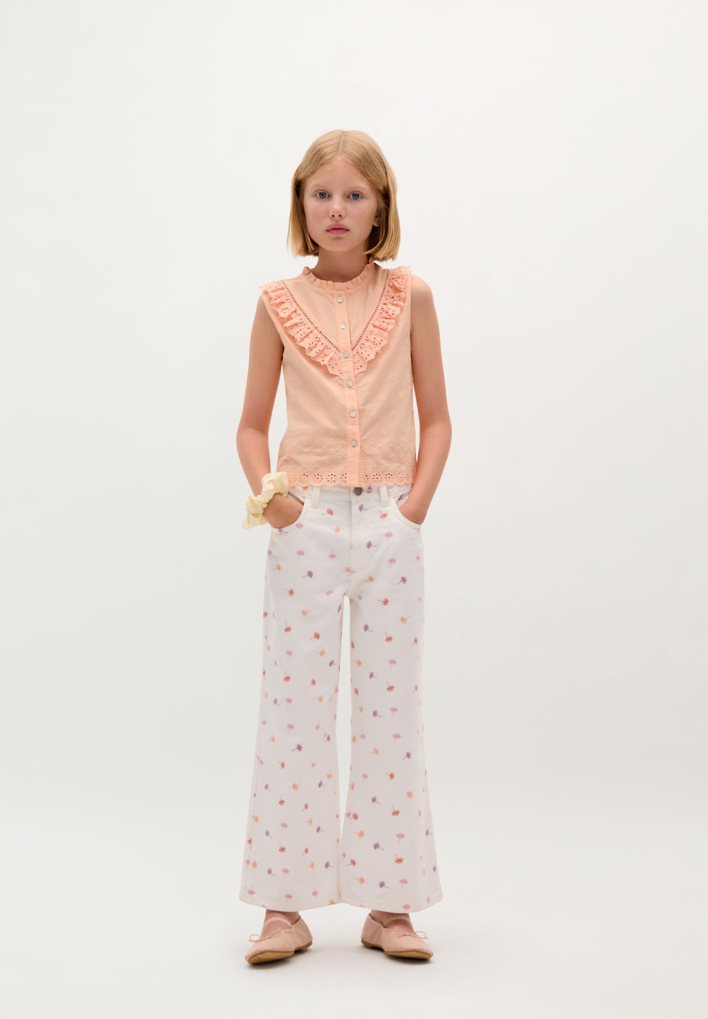 CHEMISIER VOLANT BRODÉ