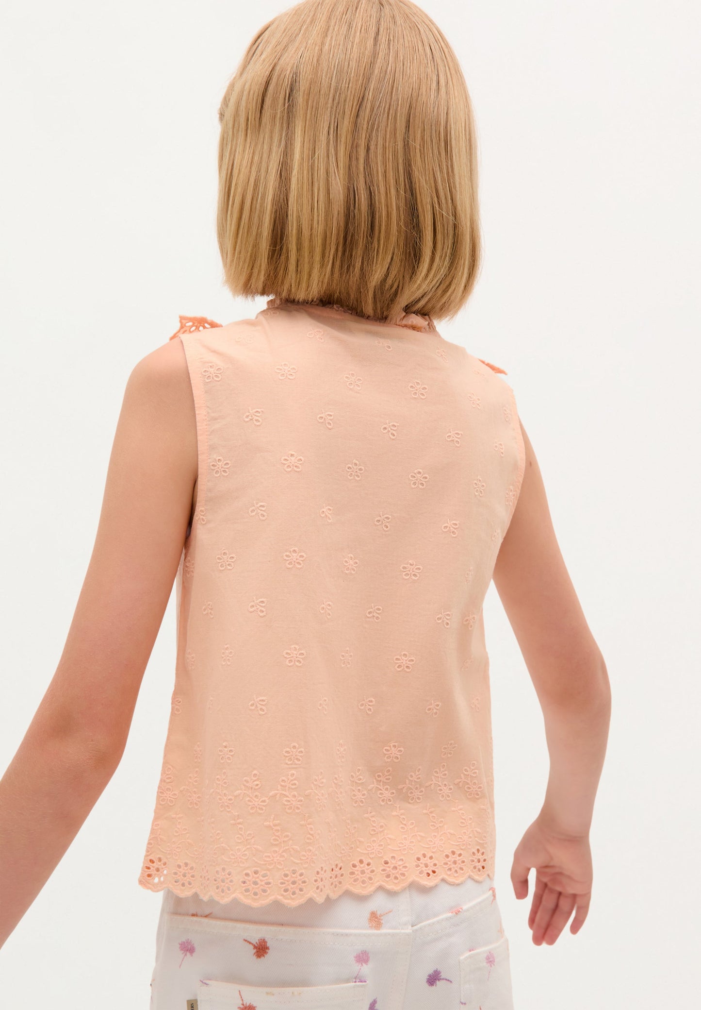 BLOUSE WITH EMBROIDERED RUFFLE DETAIL