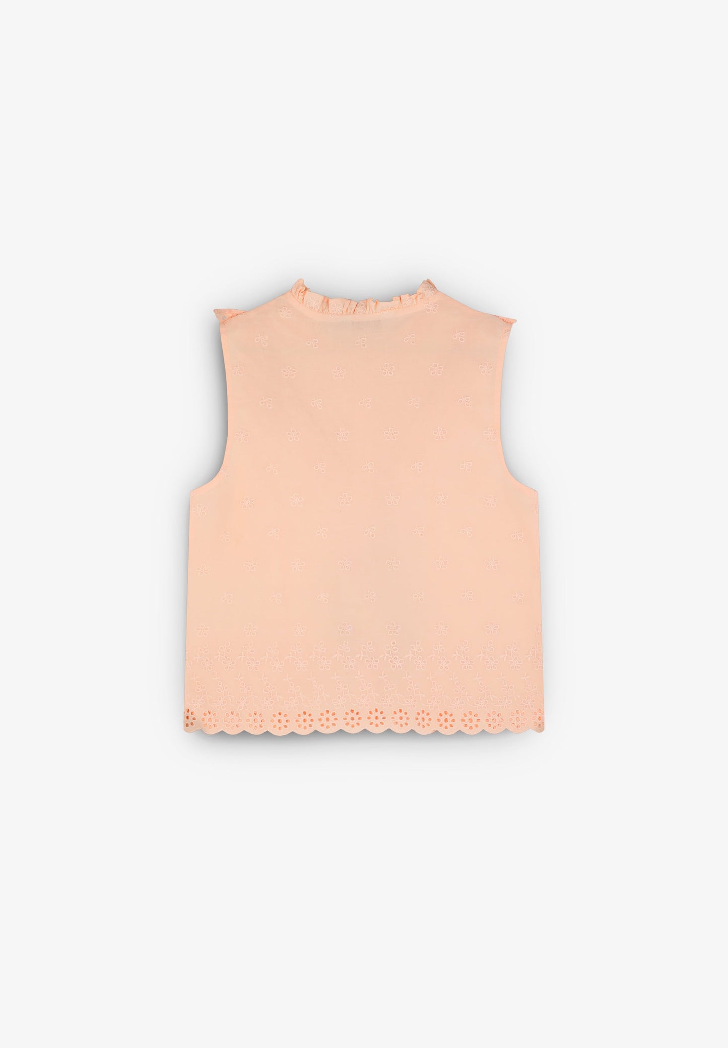 BLOUSE WITH EMBROIDERED RUFFLE DETAIL