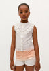 BLOUSE WITH EMBROIDERED RUFFLE DETAIL
