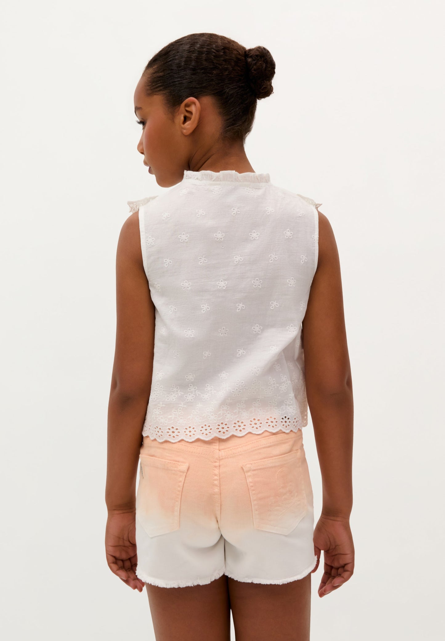 BLOUSE WITH EMBROIDERED RUFFLE DETAIL