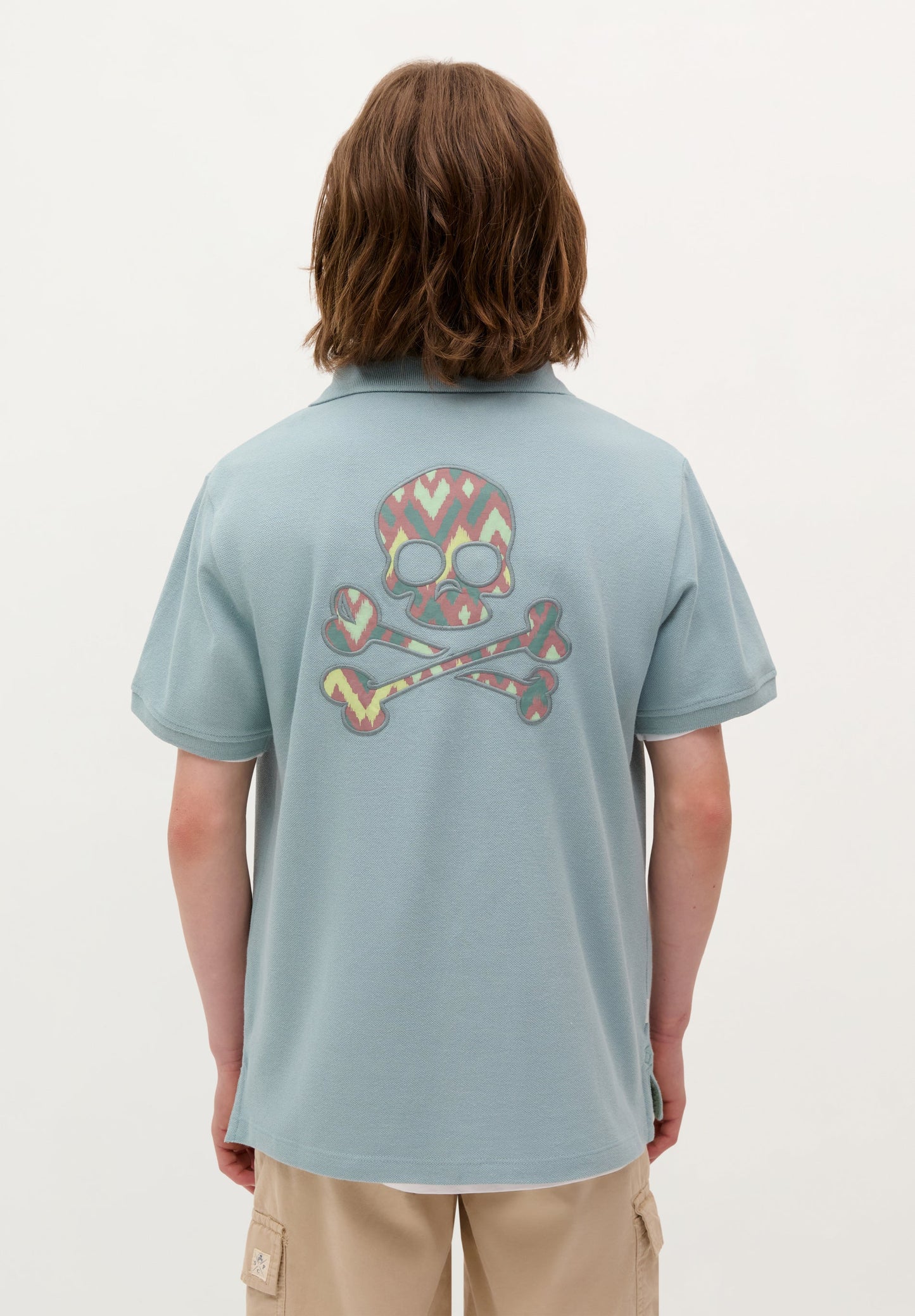 POLO SHIRT WITH SKULL BACK PRINT