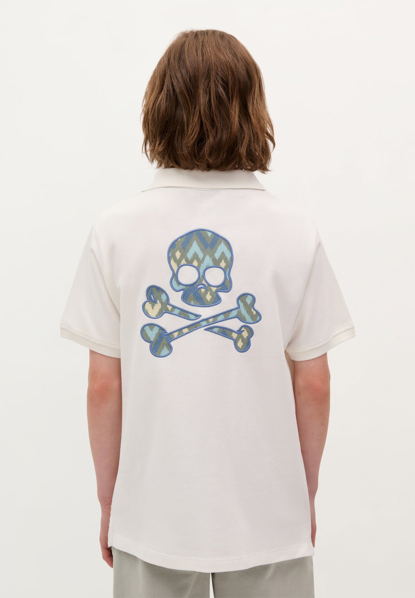 POLO SHIRT WITH SKULL BACK PRINT