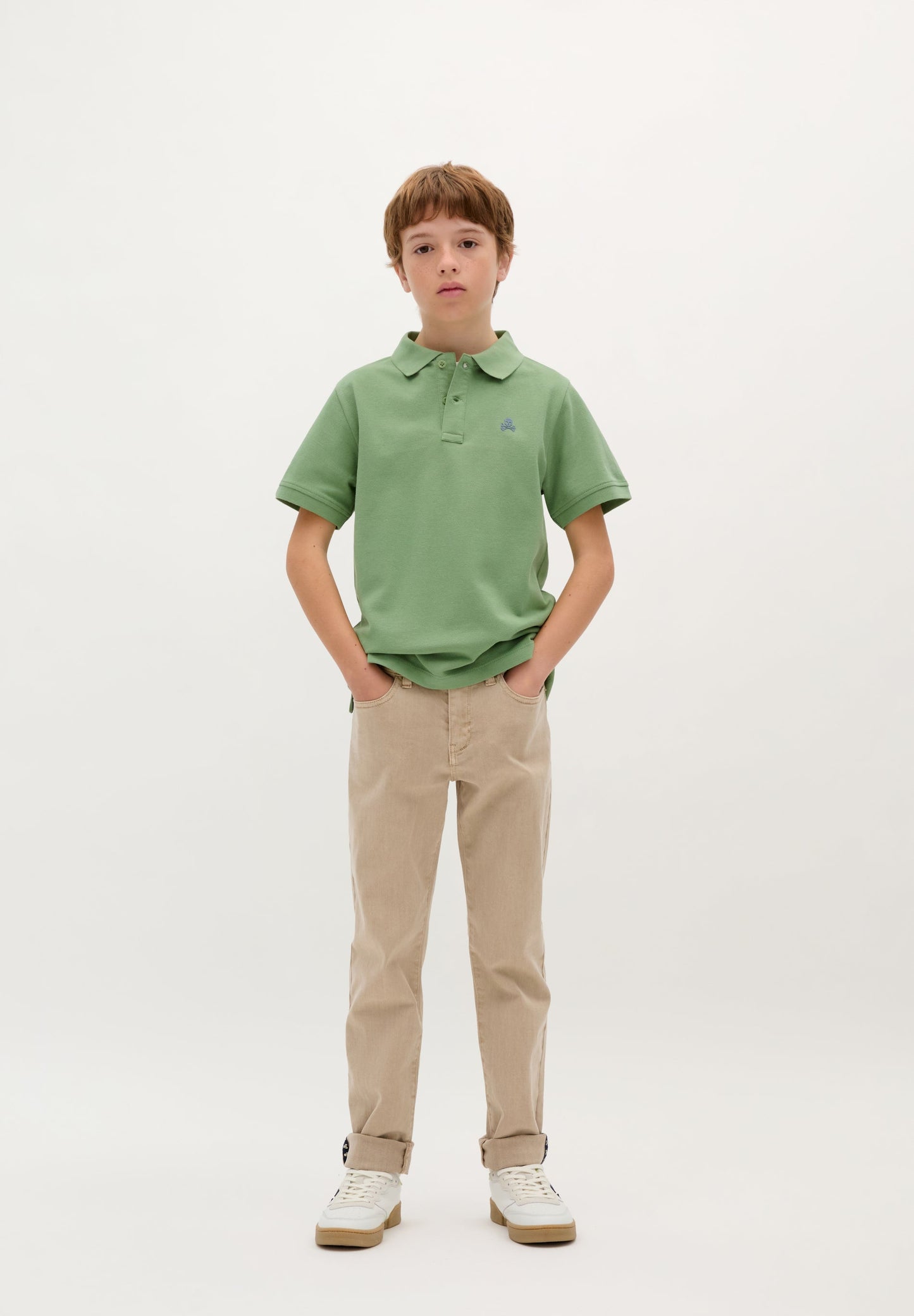 BASIC POLO SHIRT WITH SKULL DETAIL