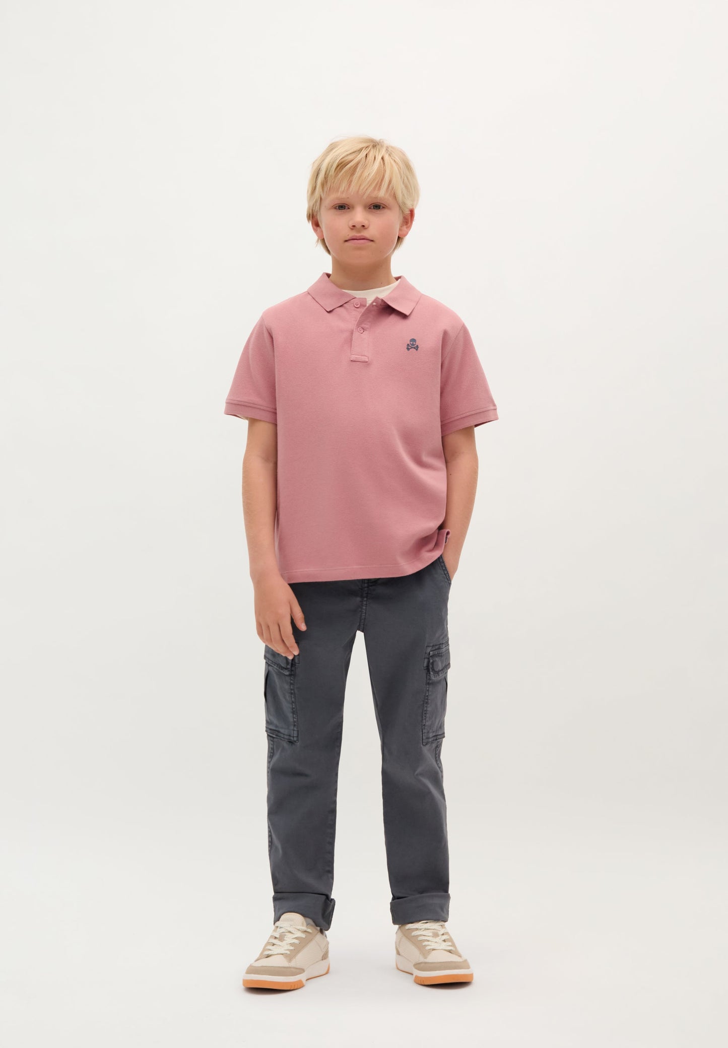 BASIC POLO SHIRT WITH SKULL DETAIL