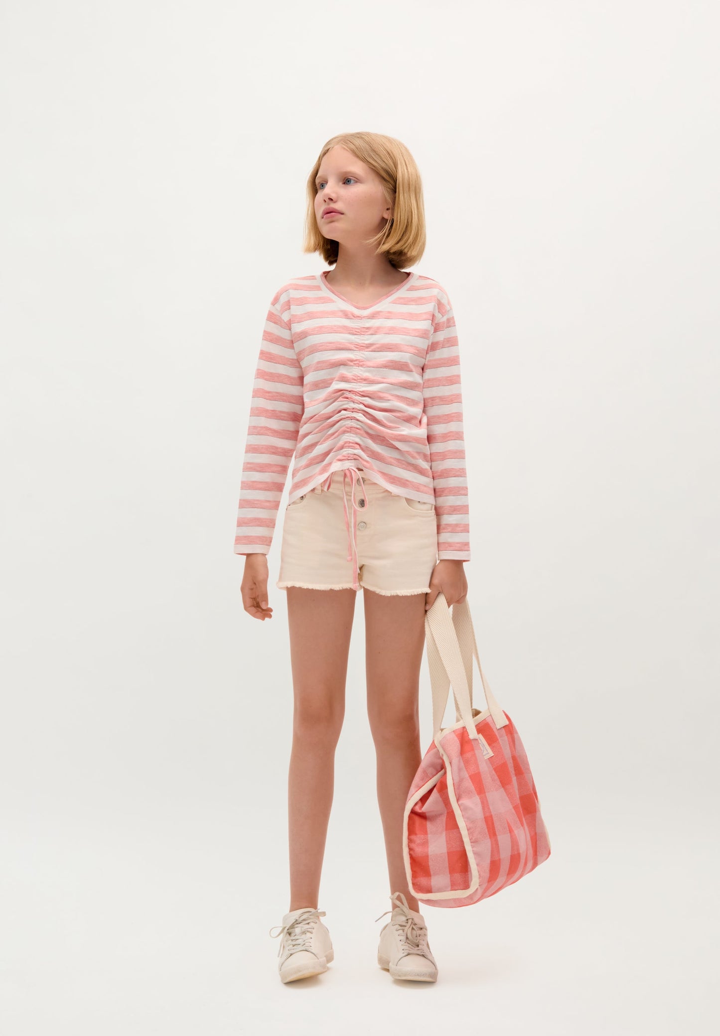 ADJUSTABLE RUCHED T-SHIRT
