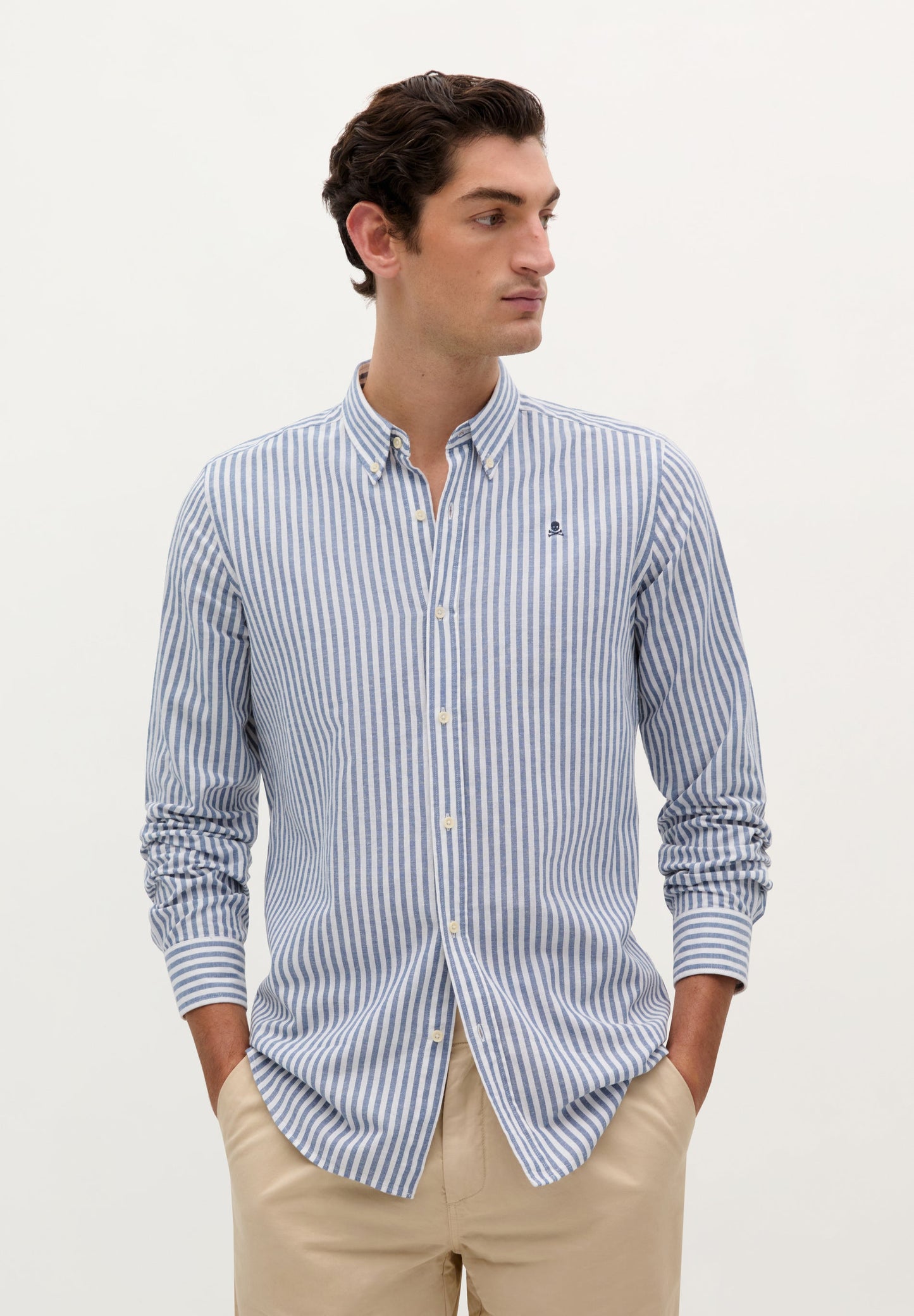 STRIPE SHIRT WITH BUTTON-DOWN COLLAR