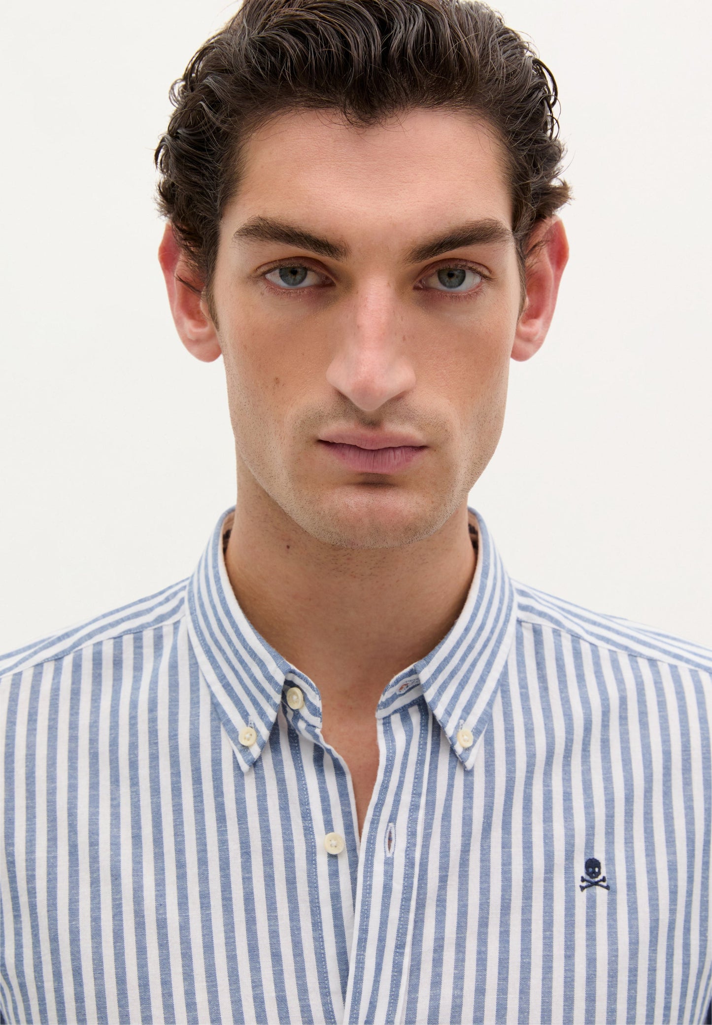 STRIPE SHIRT WITH BUTTON-DOWN COLLAR