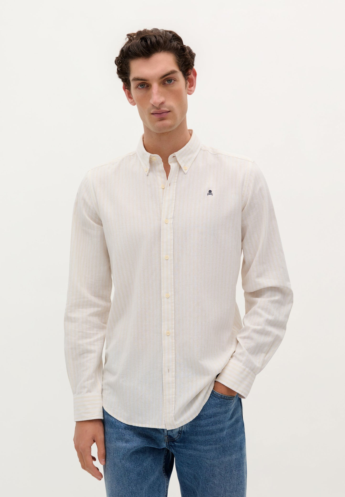 STRIPE SHIRT WITH BUTTON-DOWN COLLAR