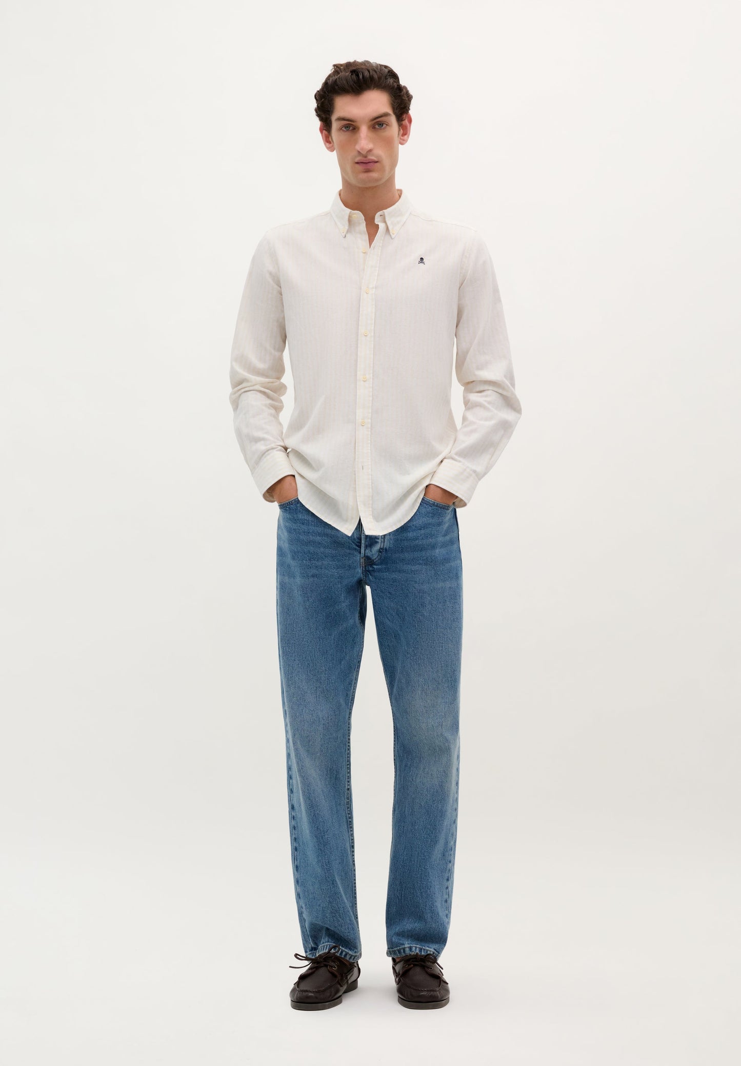 STRIPE SHIRT WITH BUTTON-DOWN COLLAR