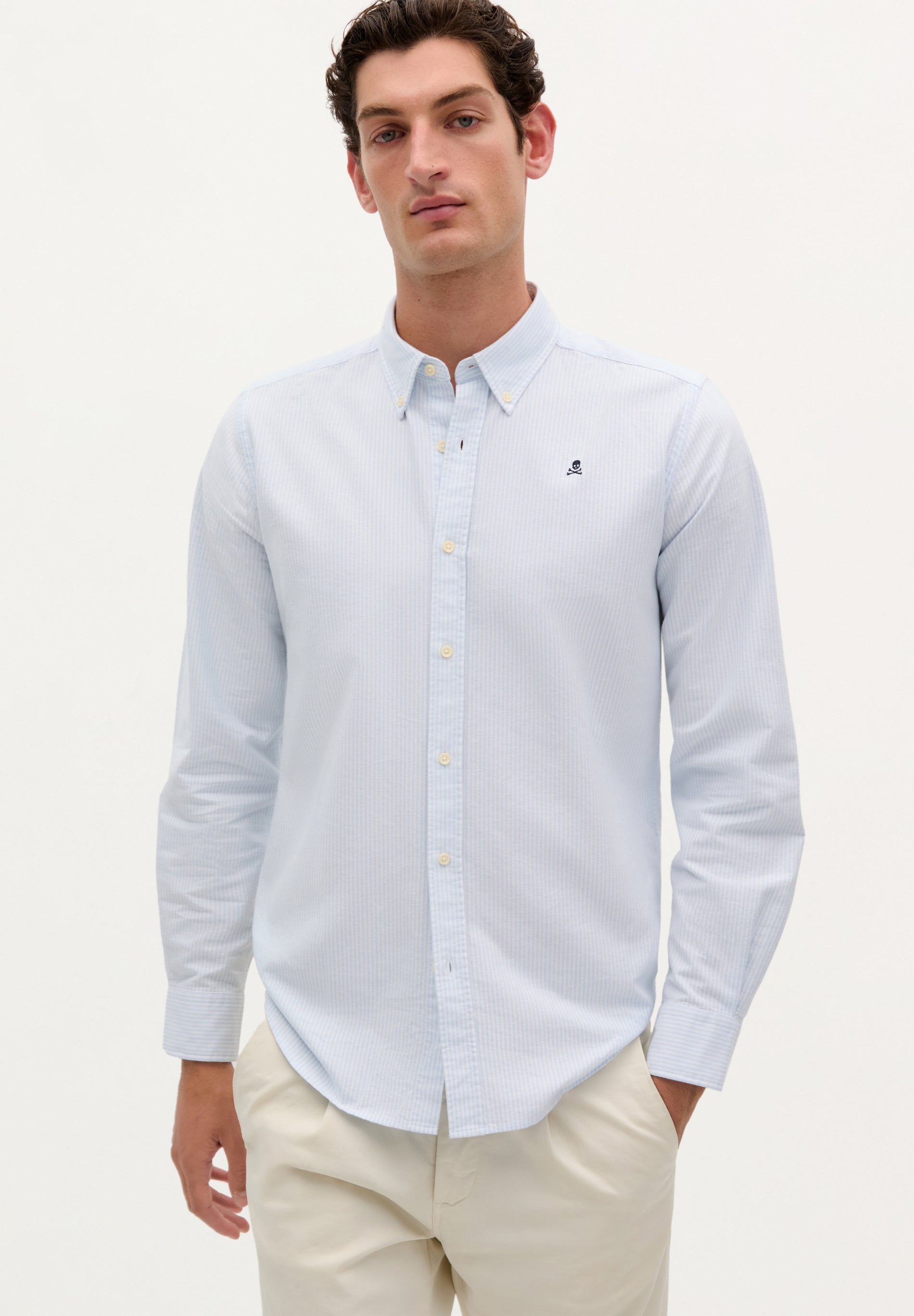 BUTTON COLLAR SKULL SHIRT