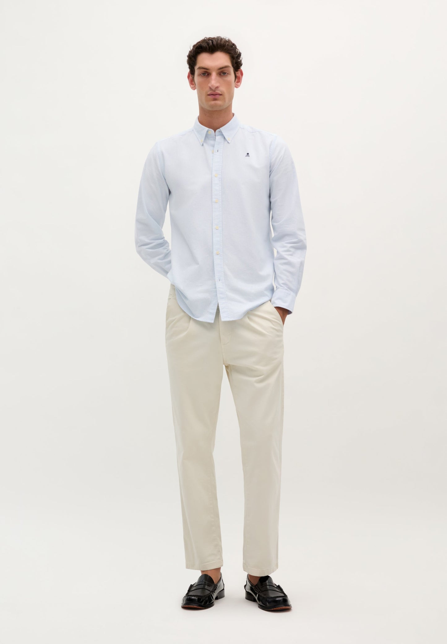 BUTTON COLLAR SKULL SHIRT
