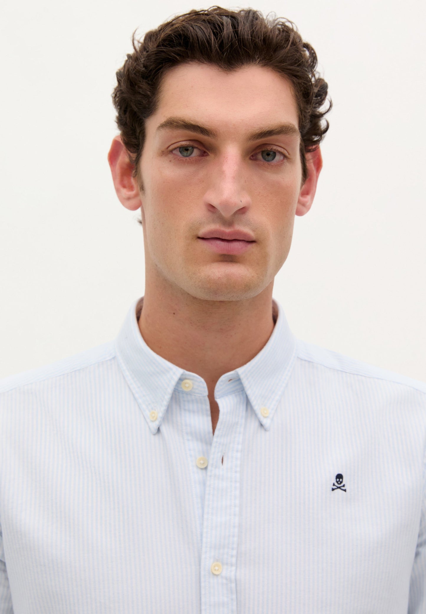 BUTTON COLLAR SKULL SHIRT