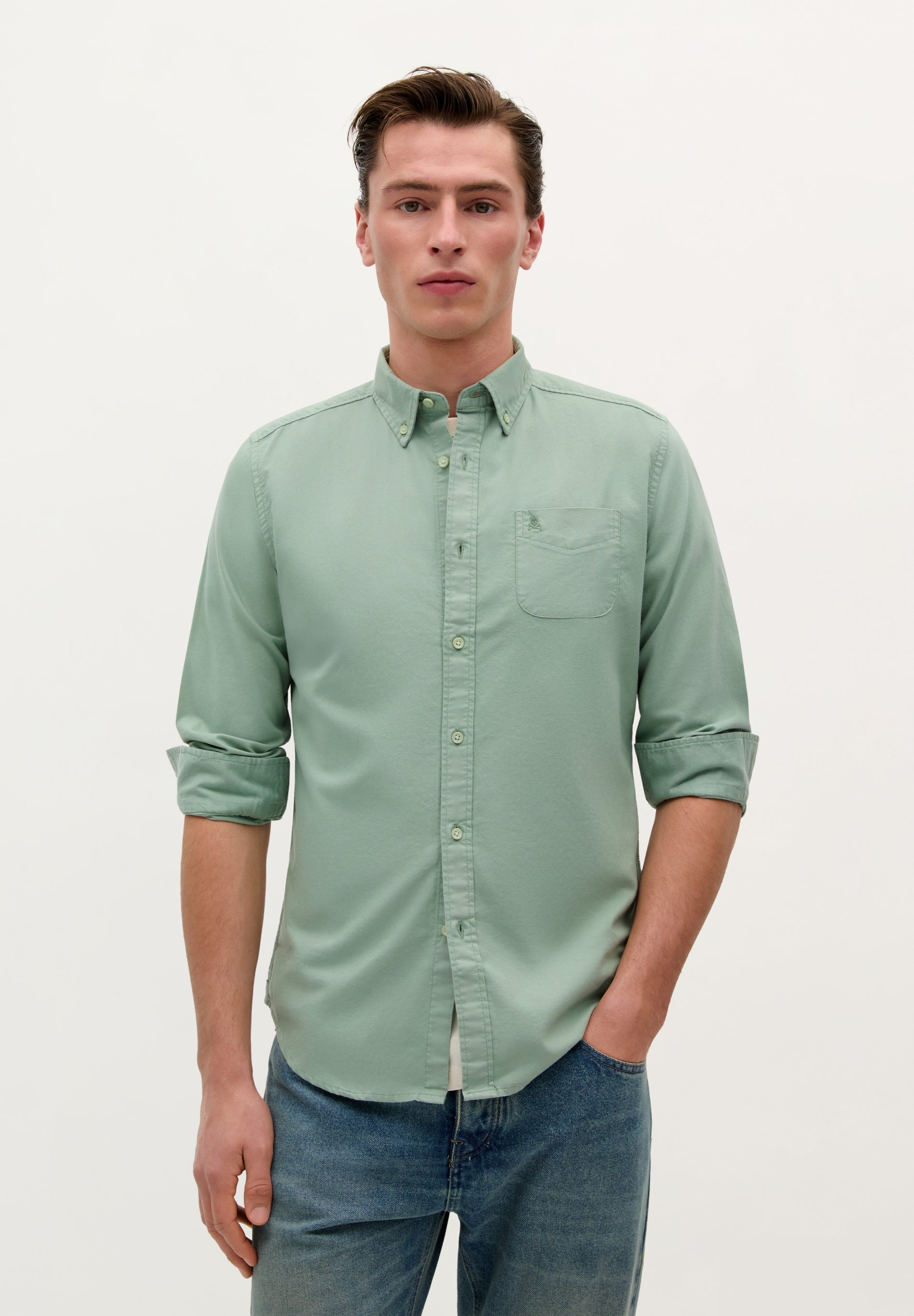 BUTTON COLLAR SKULL SHIRT