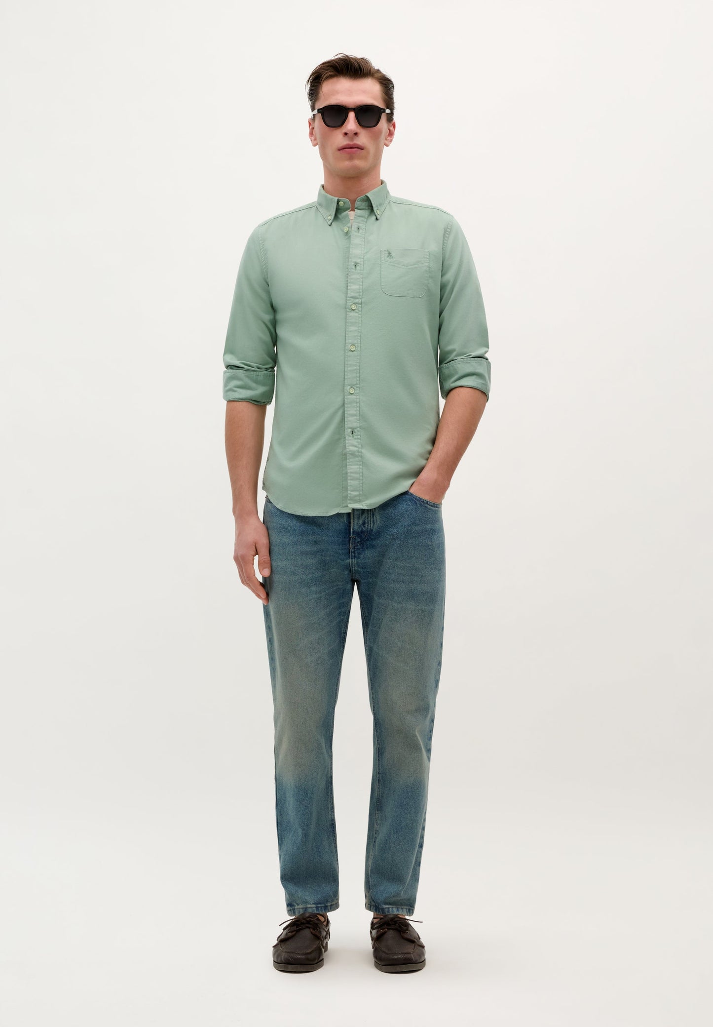 BUTTON COLLAR SKULL SHIRT