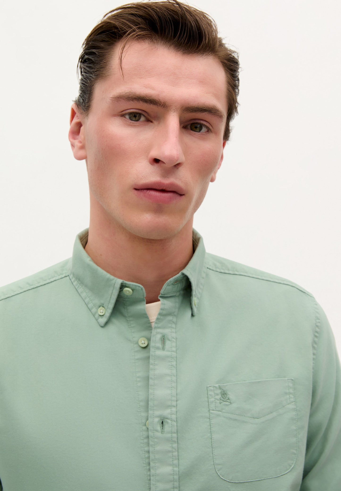 BUTTON COLLAR SKULL SHIRT
