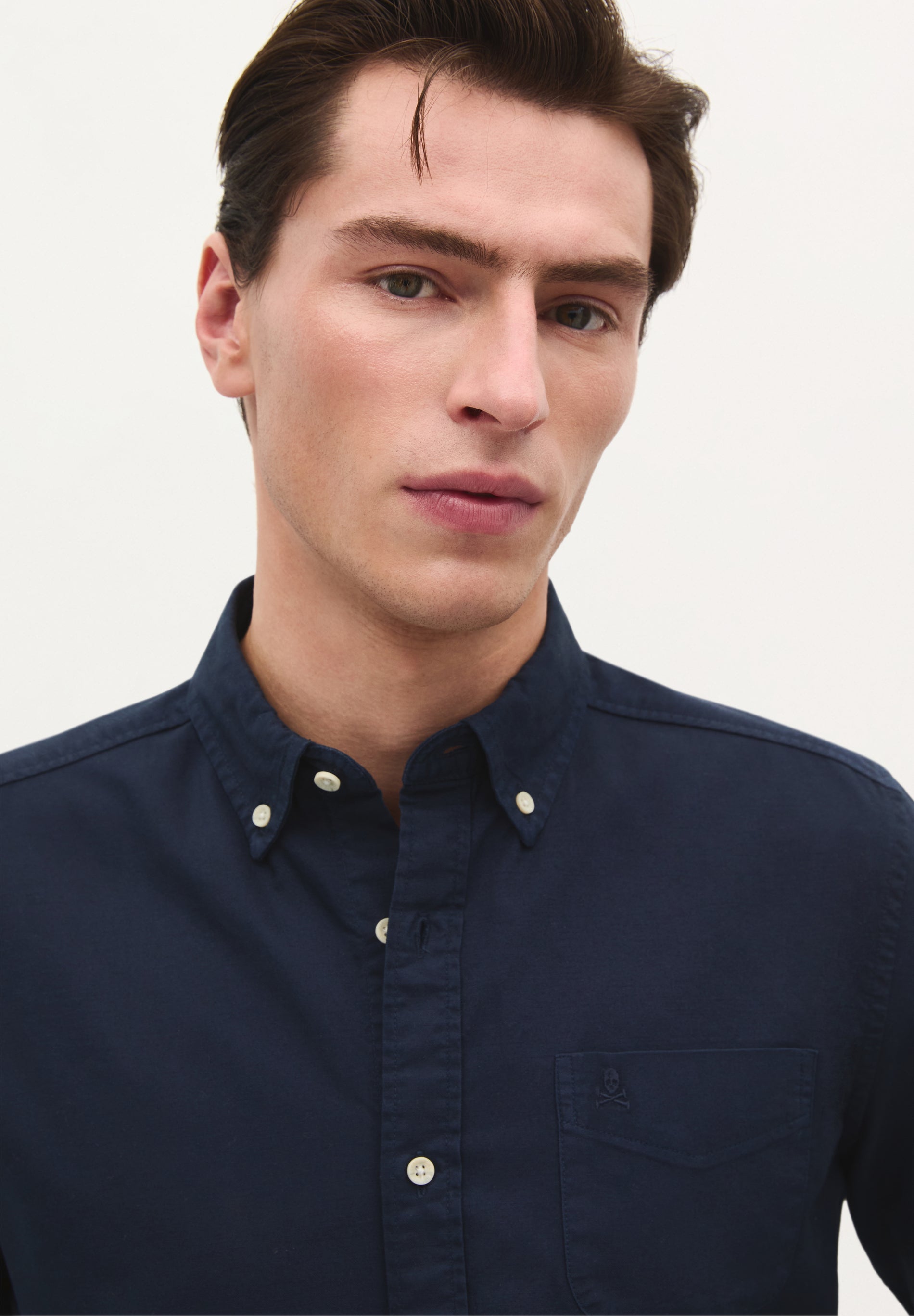 BUTTON COLLAR SKULL SHIRT