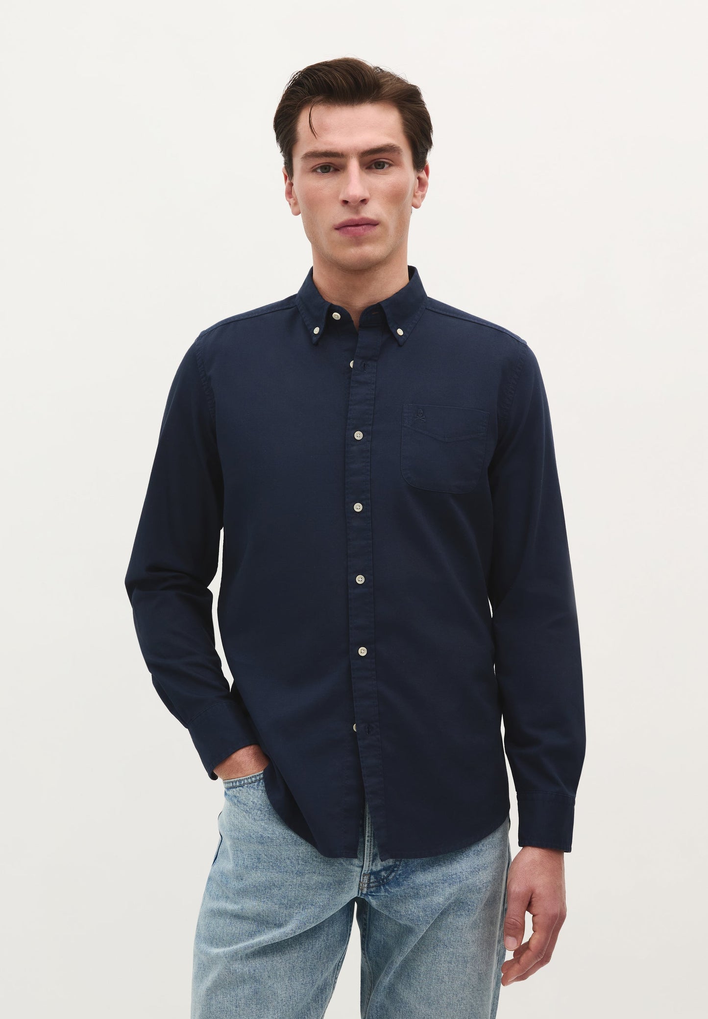 BUTTON COLLAR SKULL SHIRT