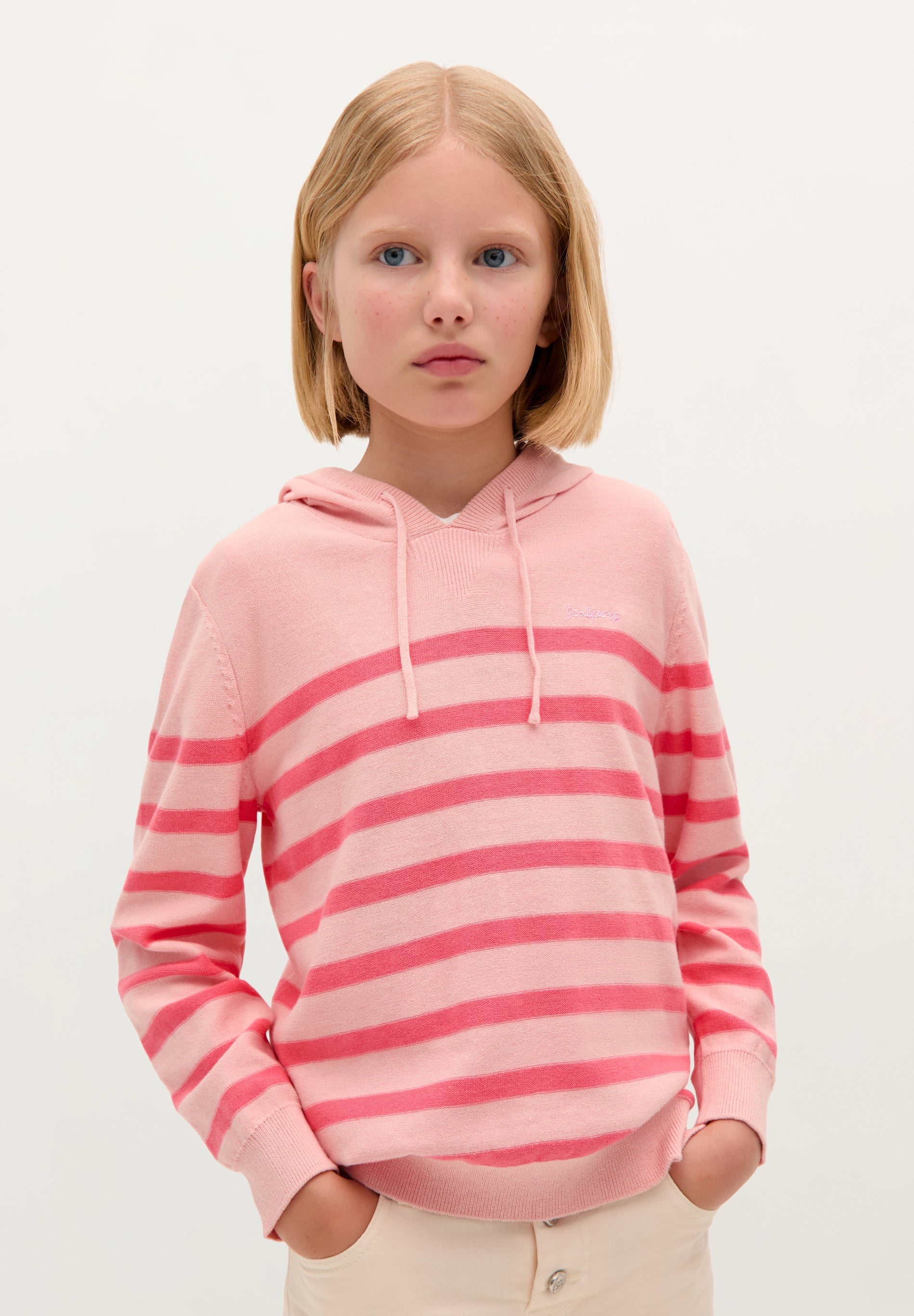 STRIPED KNIT HOODIE