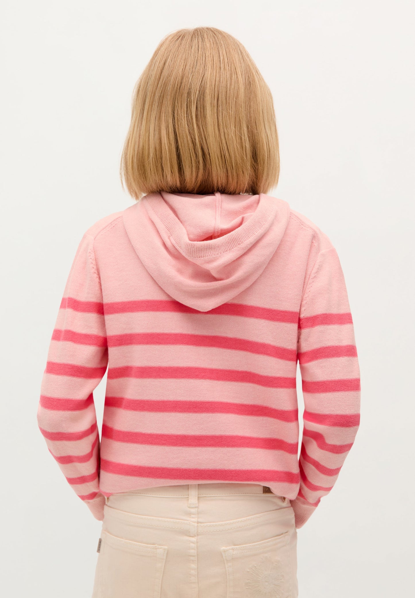 STRIPED KNIT HOODIE