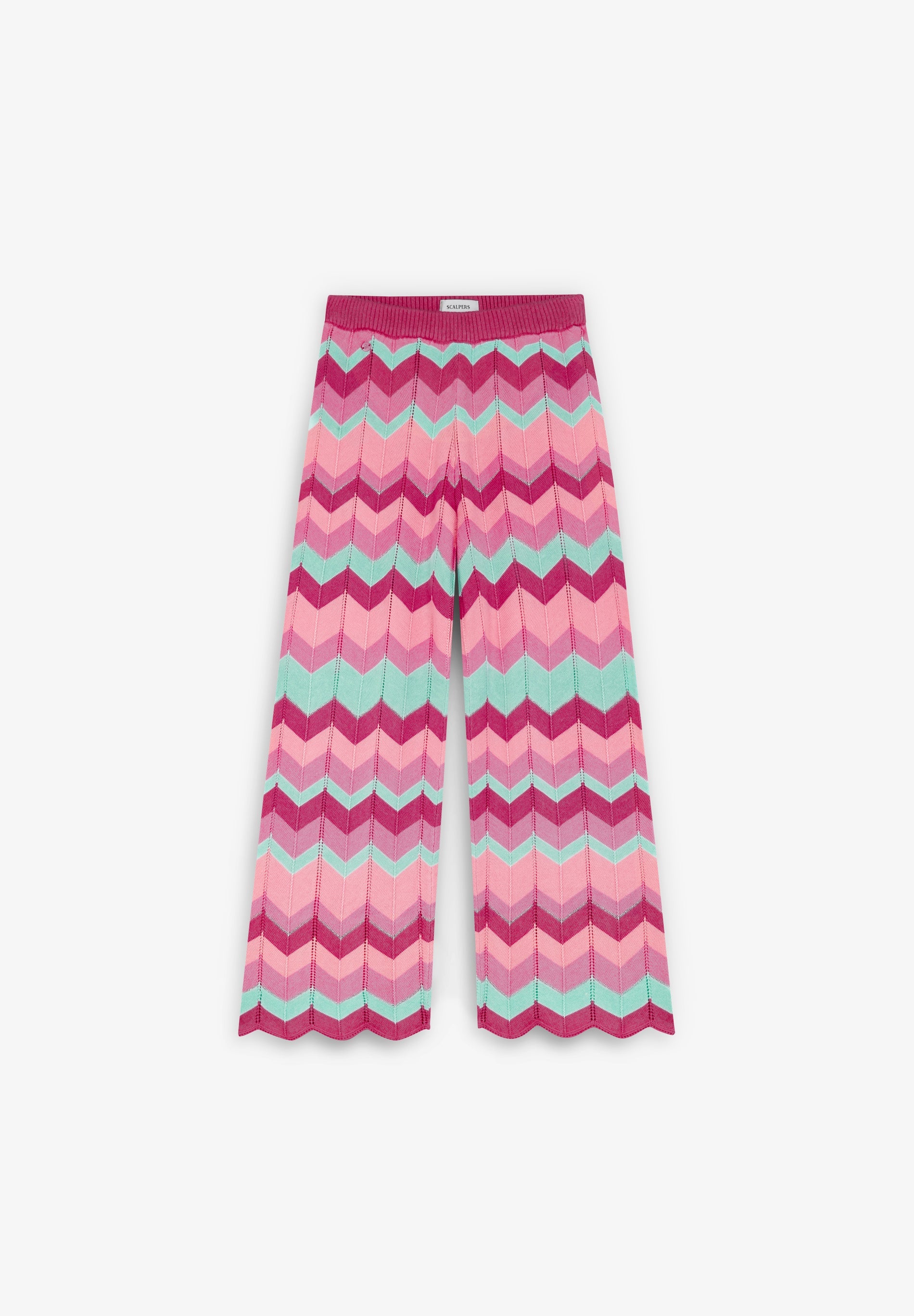 PANTALON EN MAILLE IMPRIMÉ ZIGZAG
