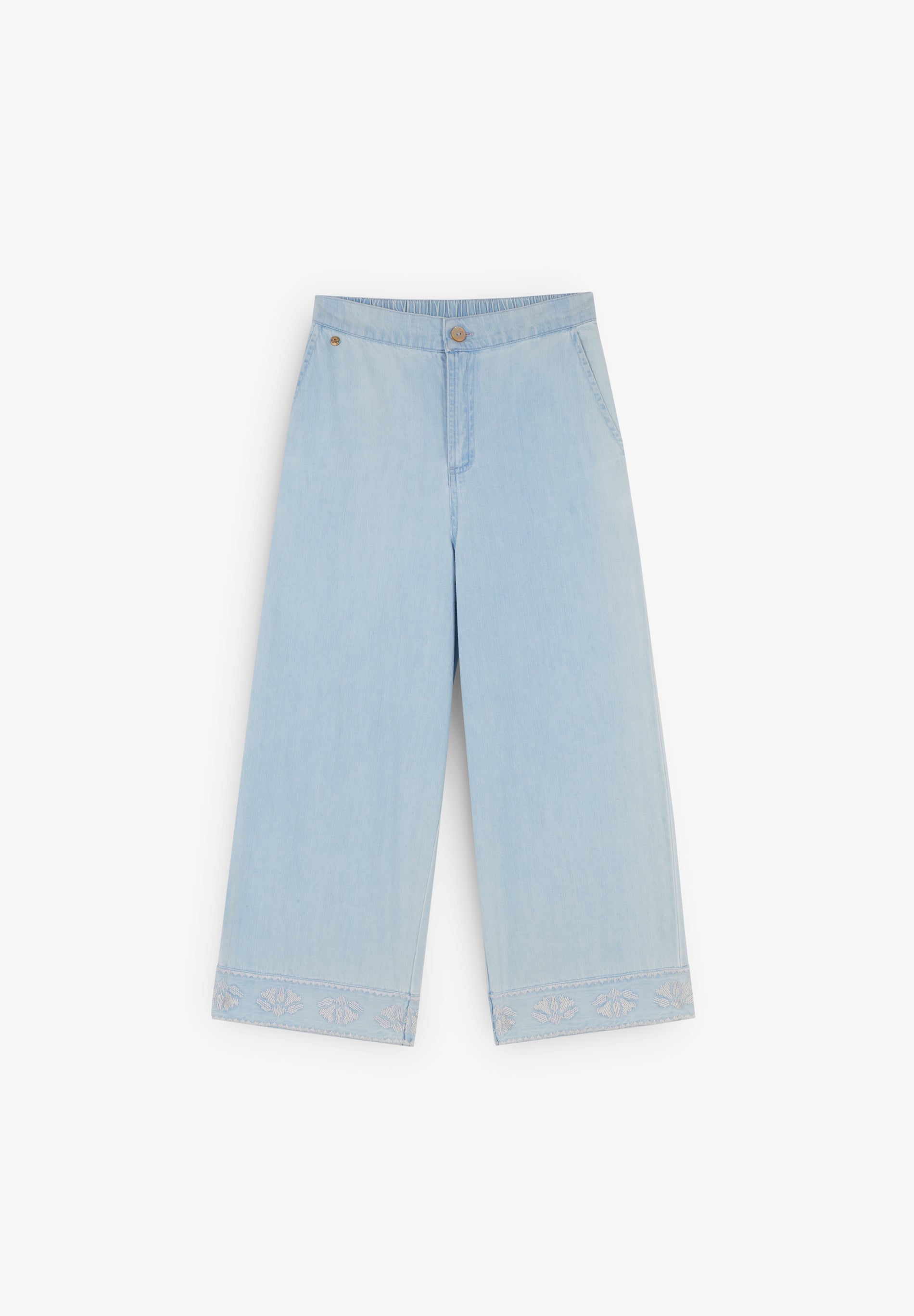 TROUSERS WITH EMBROIDERED DETAILS