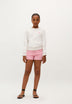 BERMUDA SHORTS WITH FLOWER EMBROIDERY