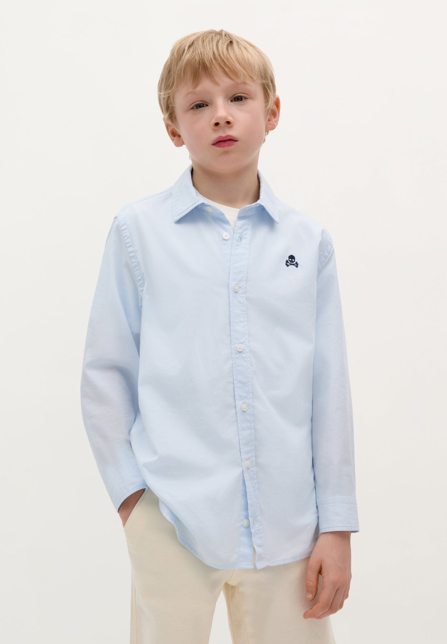 PLAIN-COLOURED SKULL SHIRT