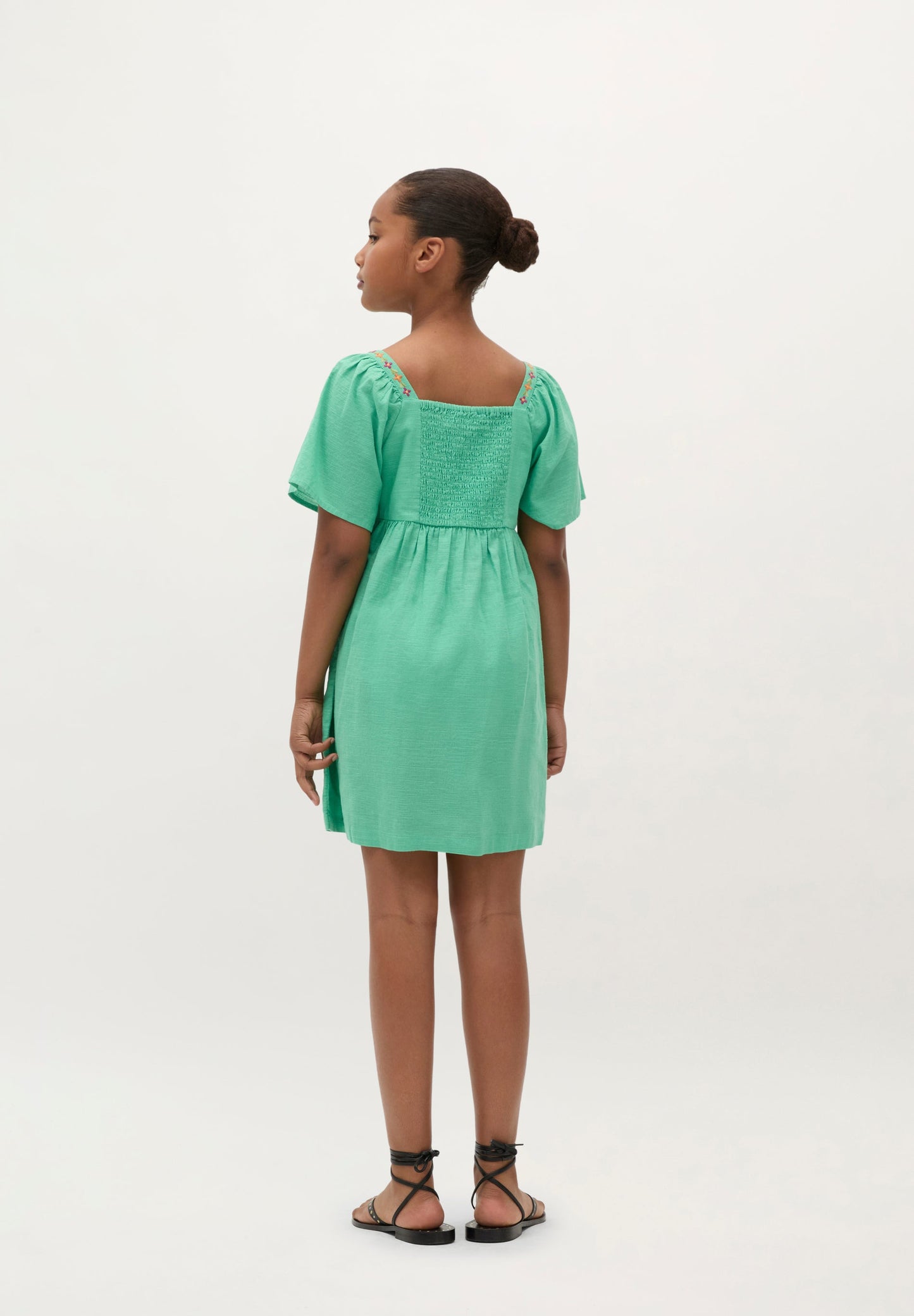 ROBE COTON FLEURS BRODÉES