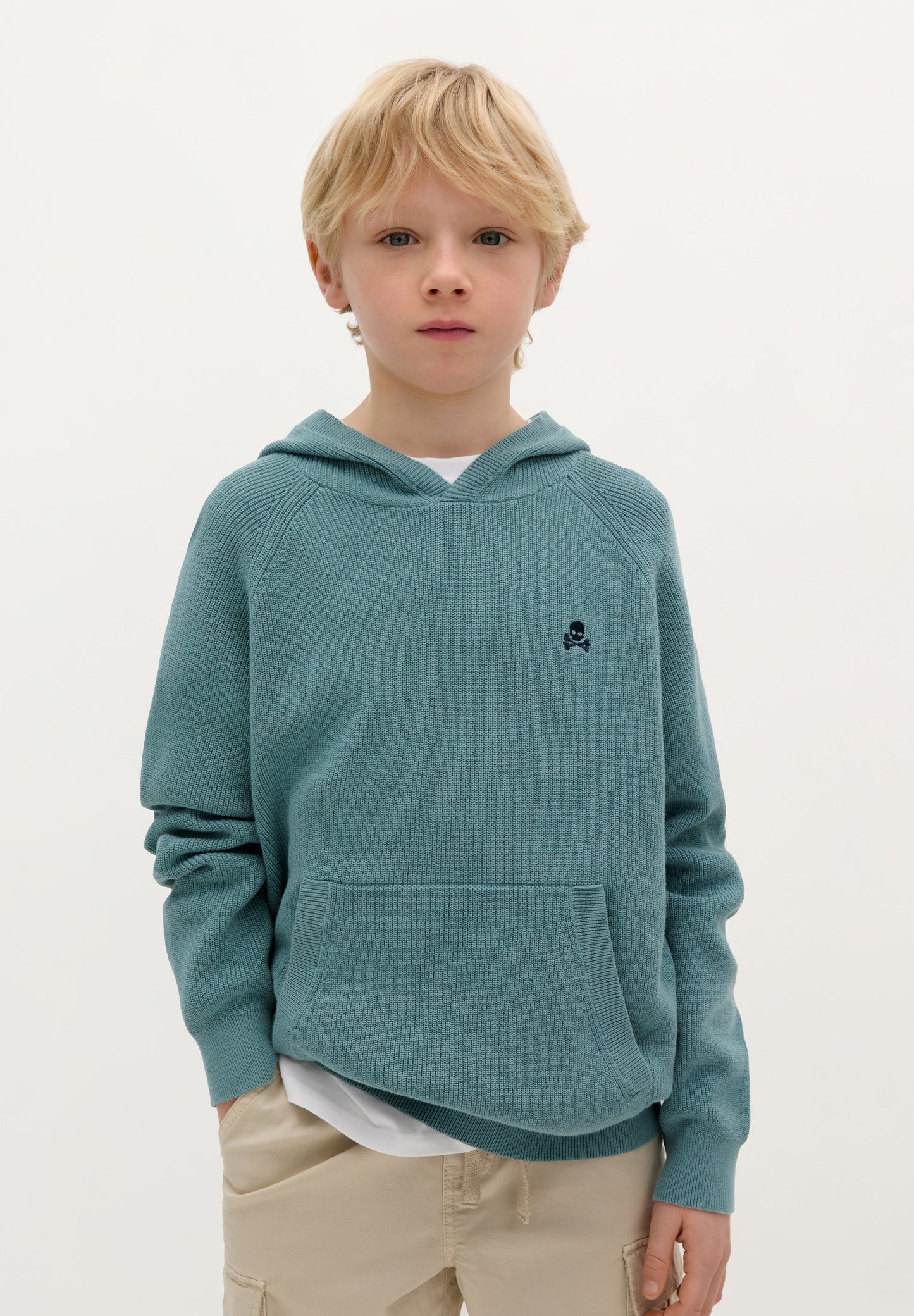 KNIT SWEATER WITH HOOD