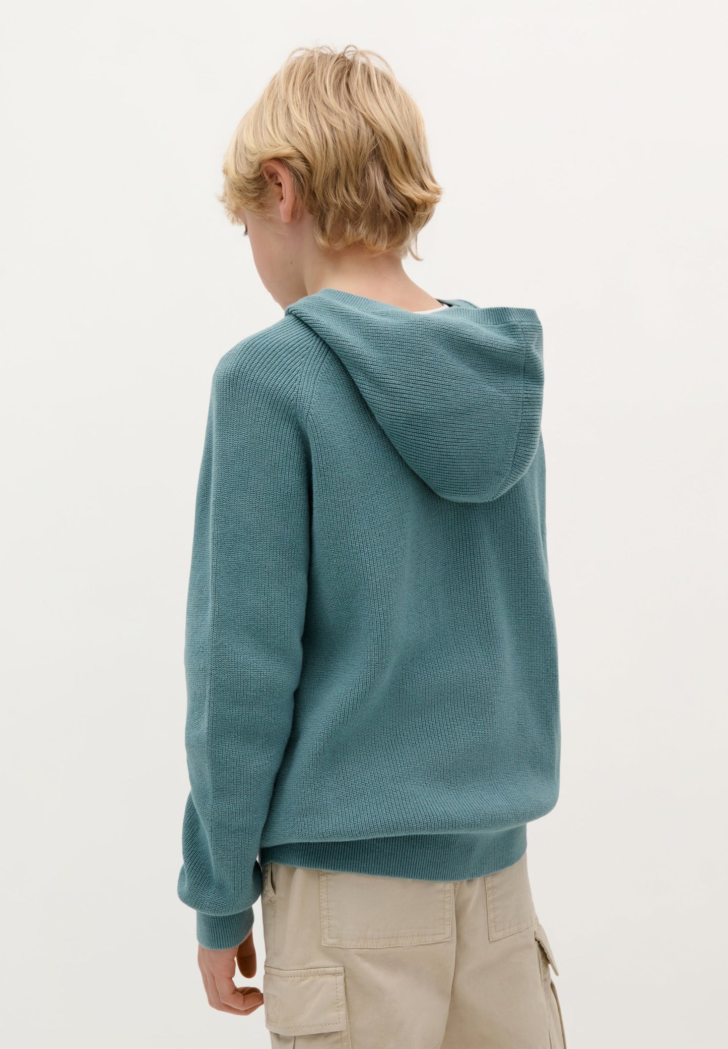 KNIT SWEATER WITH HOOD