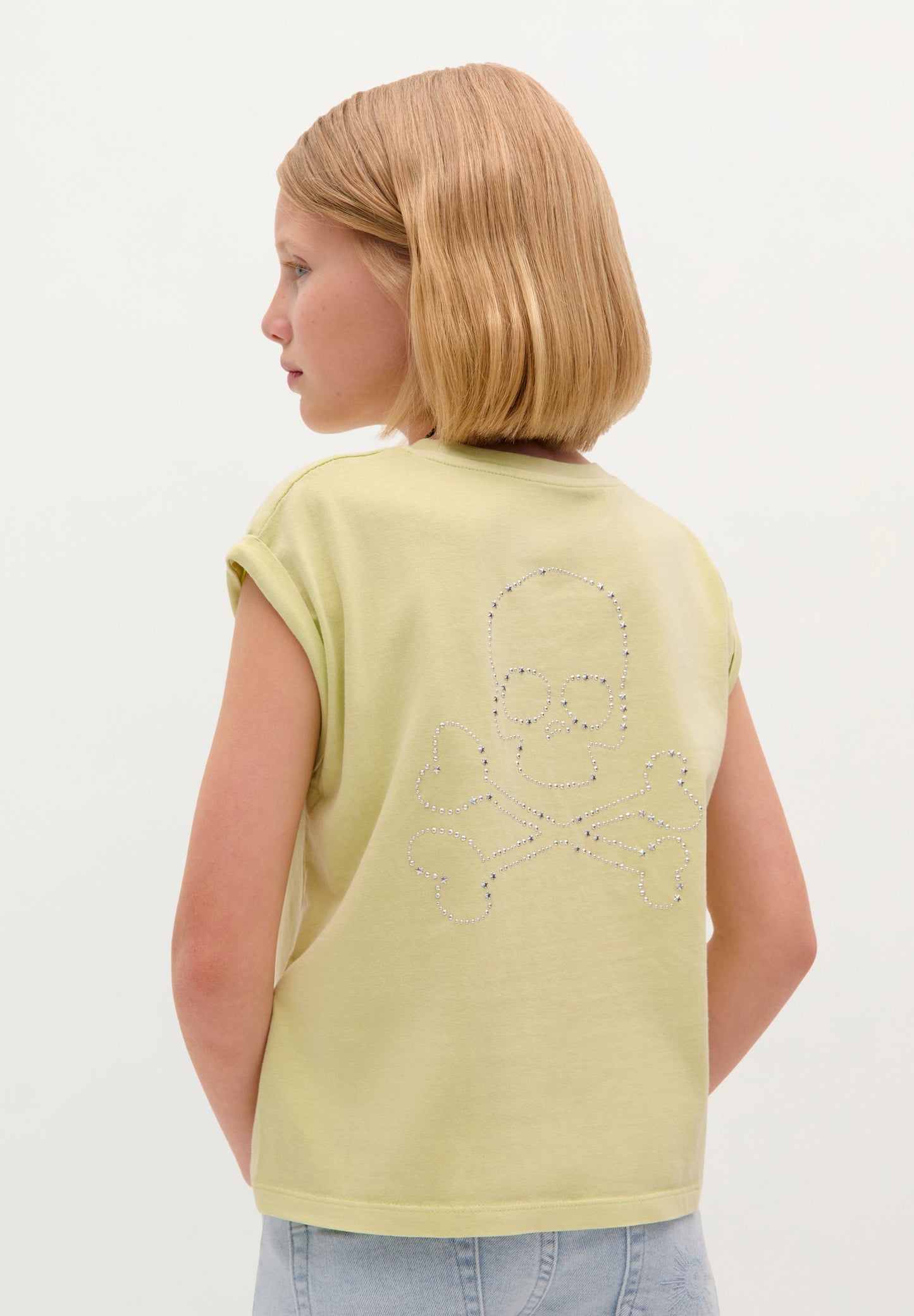 T-SHIRT COTON NŒUD SKULL DOS