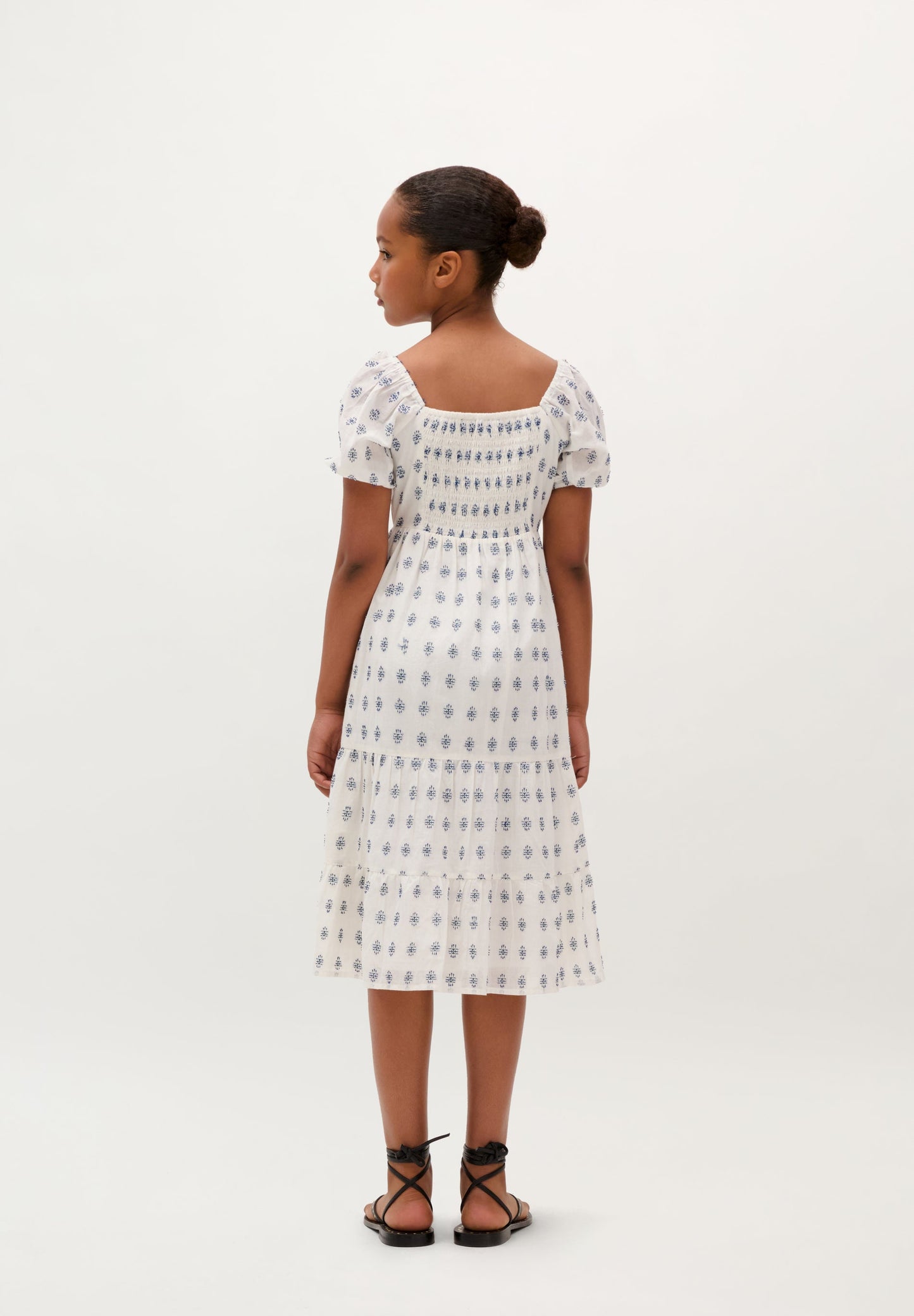PUFF SLEEVE MIDI DRESS