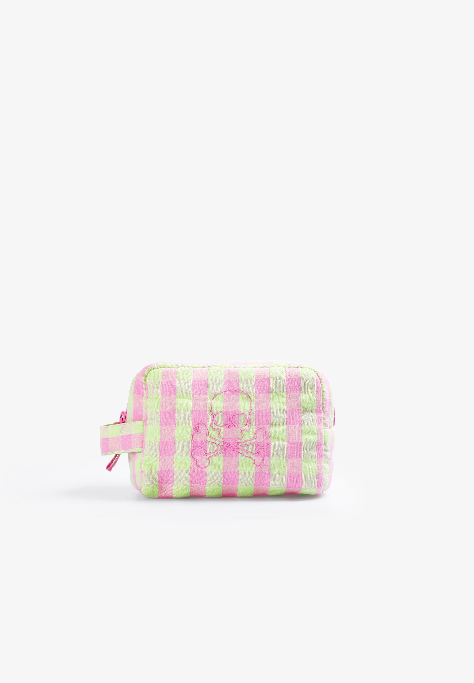GINGHAM PRINT TOILETRY BAG