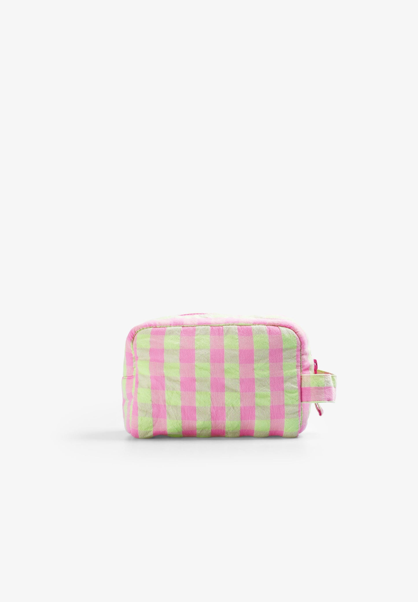 GINGHAM PRINT TOILETRY BAG