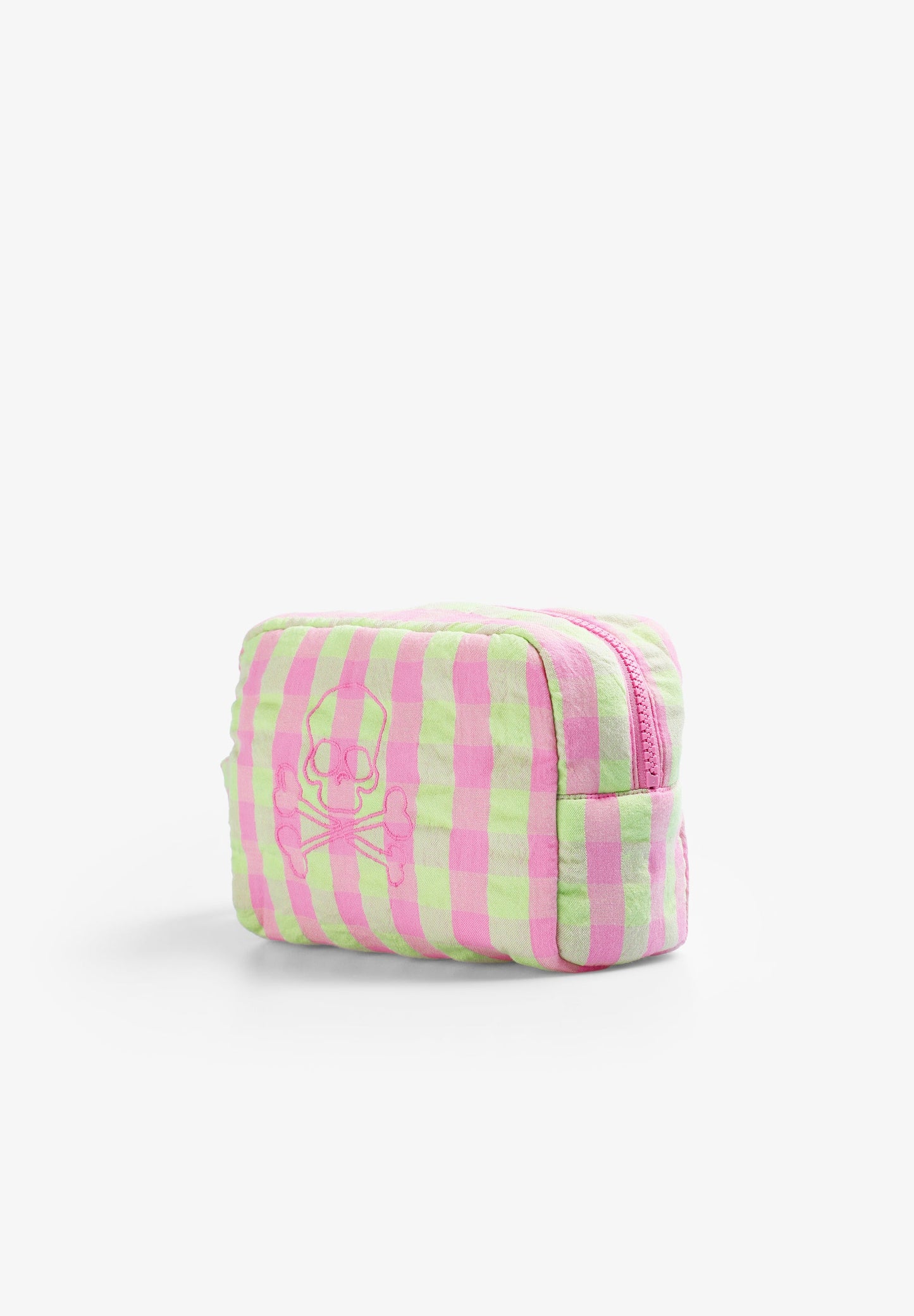 GINGHAM PRINT TOILETRY BAG
