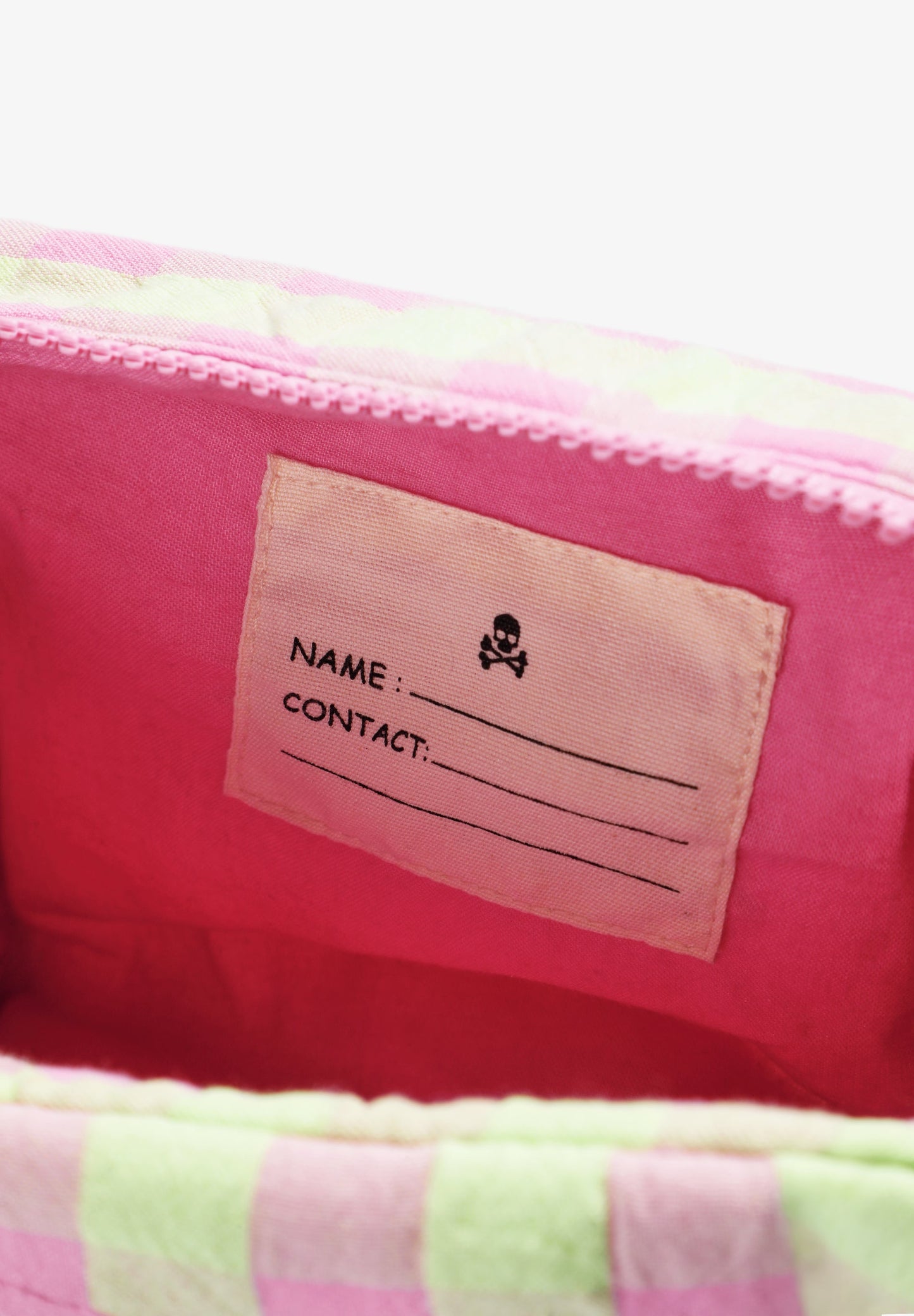 GINGHAM PRINT TOILETRY BAG