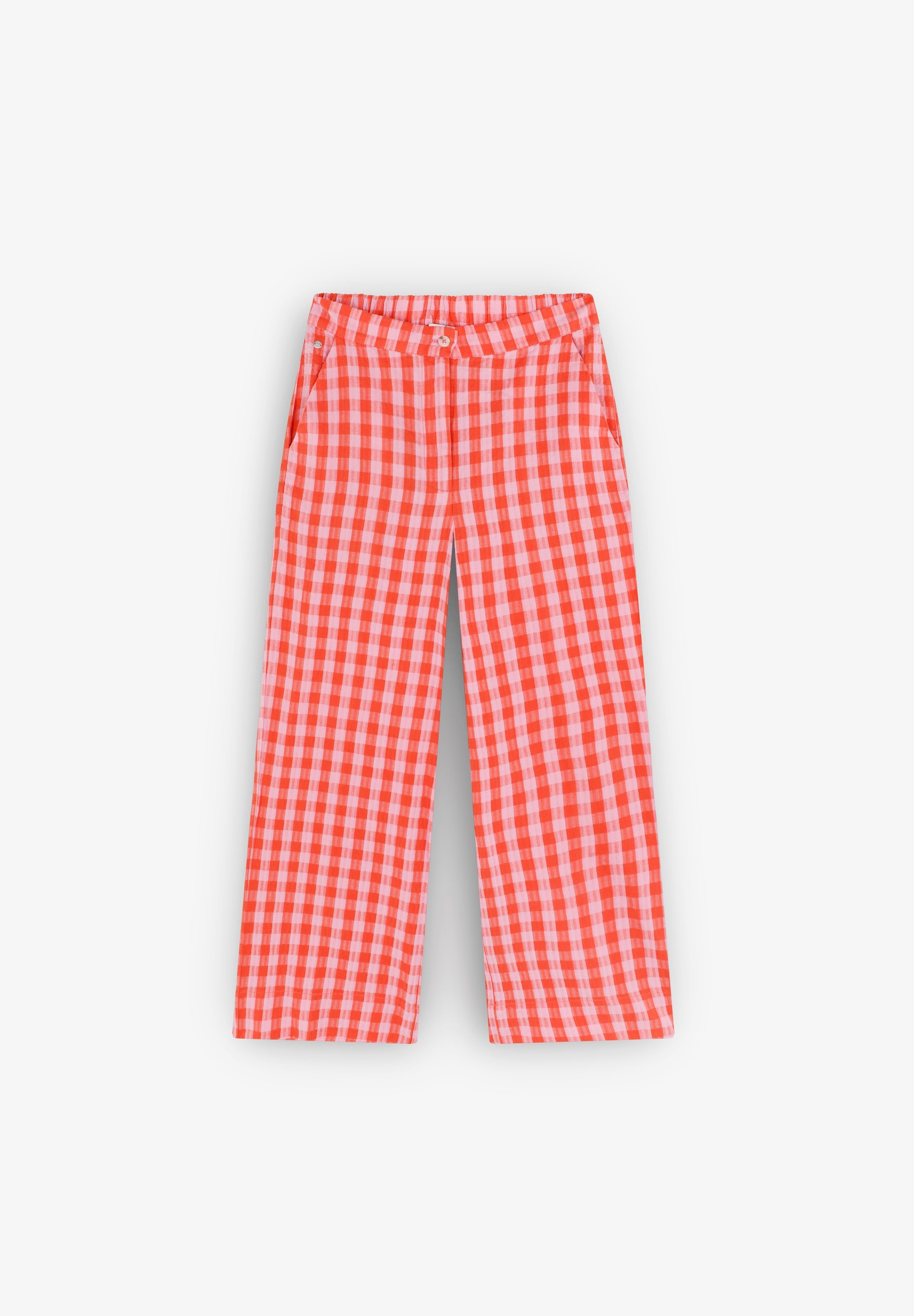GINGHAM PRINT TROUSERS