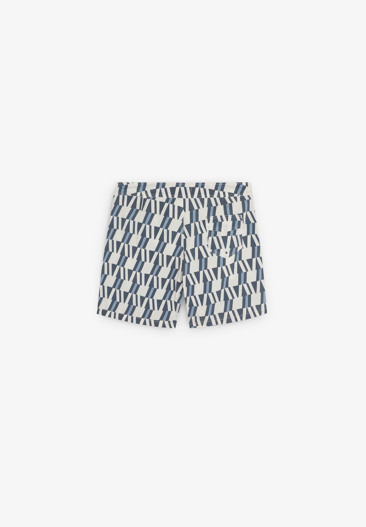 SWIMMING TRUNKS WITH ASYMMETRIC MOTIFS