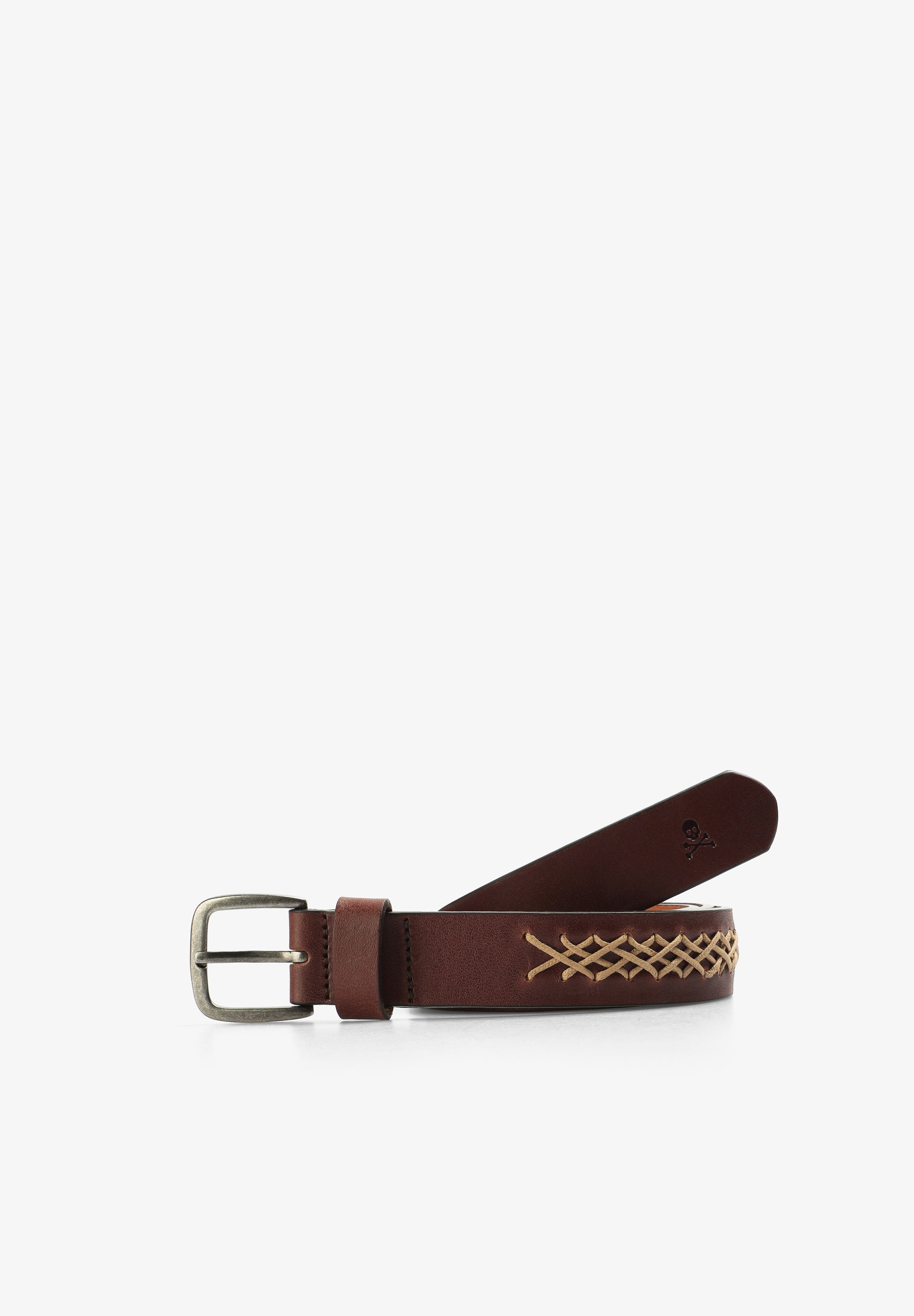 LEATHER BELT WITH BRAIDED DETAILS