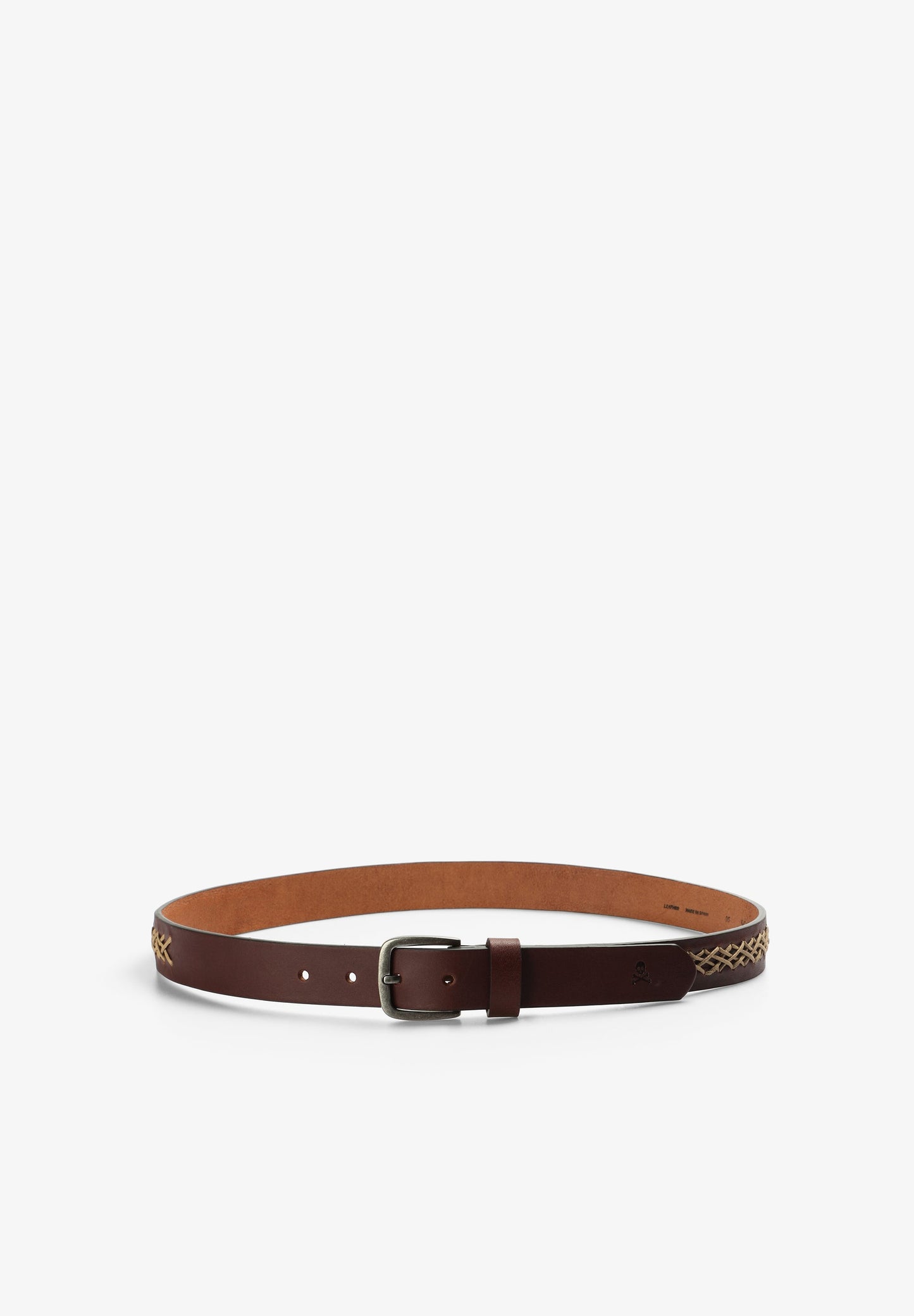LEATHER BELT WITH BRAIDED DETAILS
