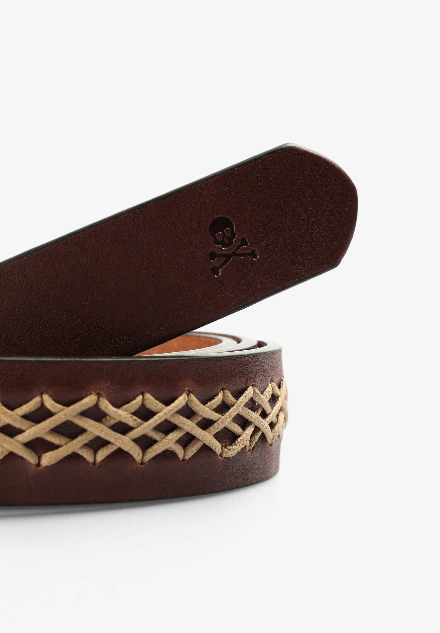 LEATHER BELT WITH BRAIDED DETAILS